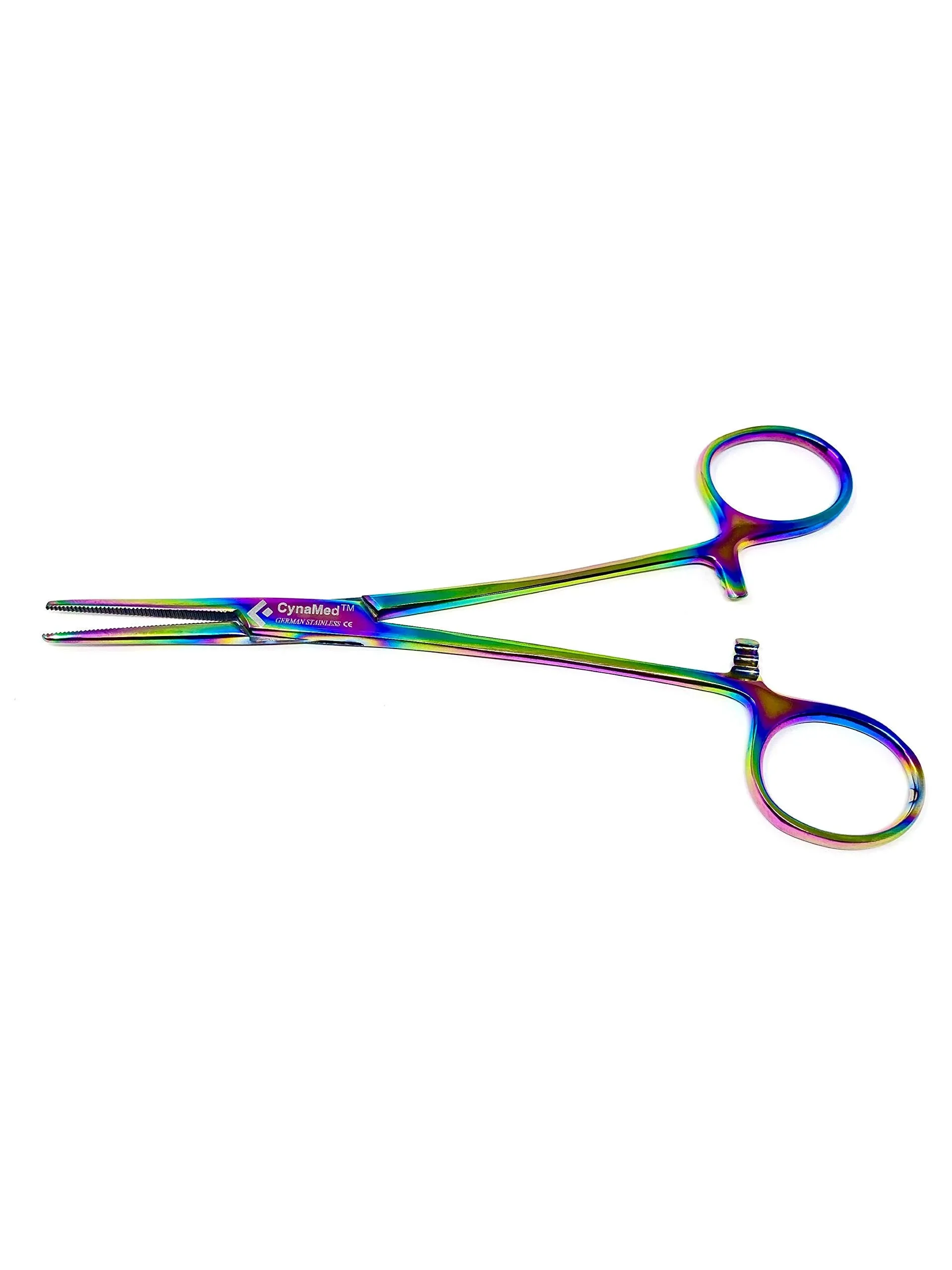 Cynamed Artzone Multi Color Hemostat Forceps with Serrated Jaws, Stainless Steel ...