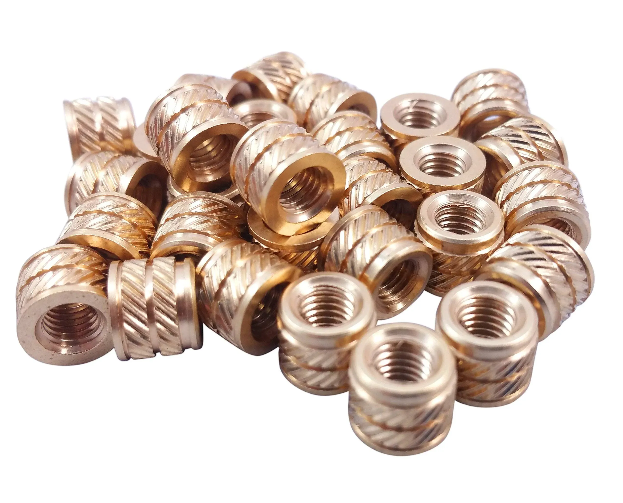 20x M6 M6-1.0 Brass Threaded Heat Set Inserts for Plastic 3D Printing Metal