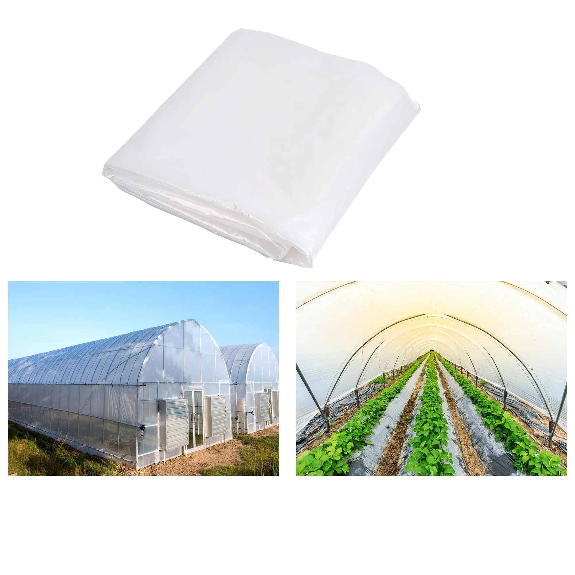 Greenhouse Film 13 x 26 Ft Greenhouse Plastic Plant Covers Freeze Protection UV Resistant PE Clear Film for Plants Dust Proof Resist Cold Weather Heavy Rainfall Strong Winds