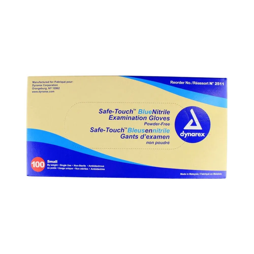 Safe-Touch Nitrile Exam Glove, Large, Blue - Box/100