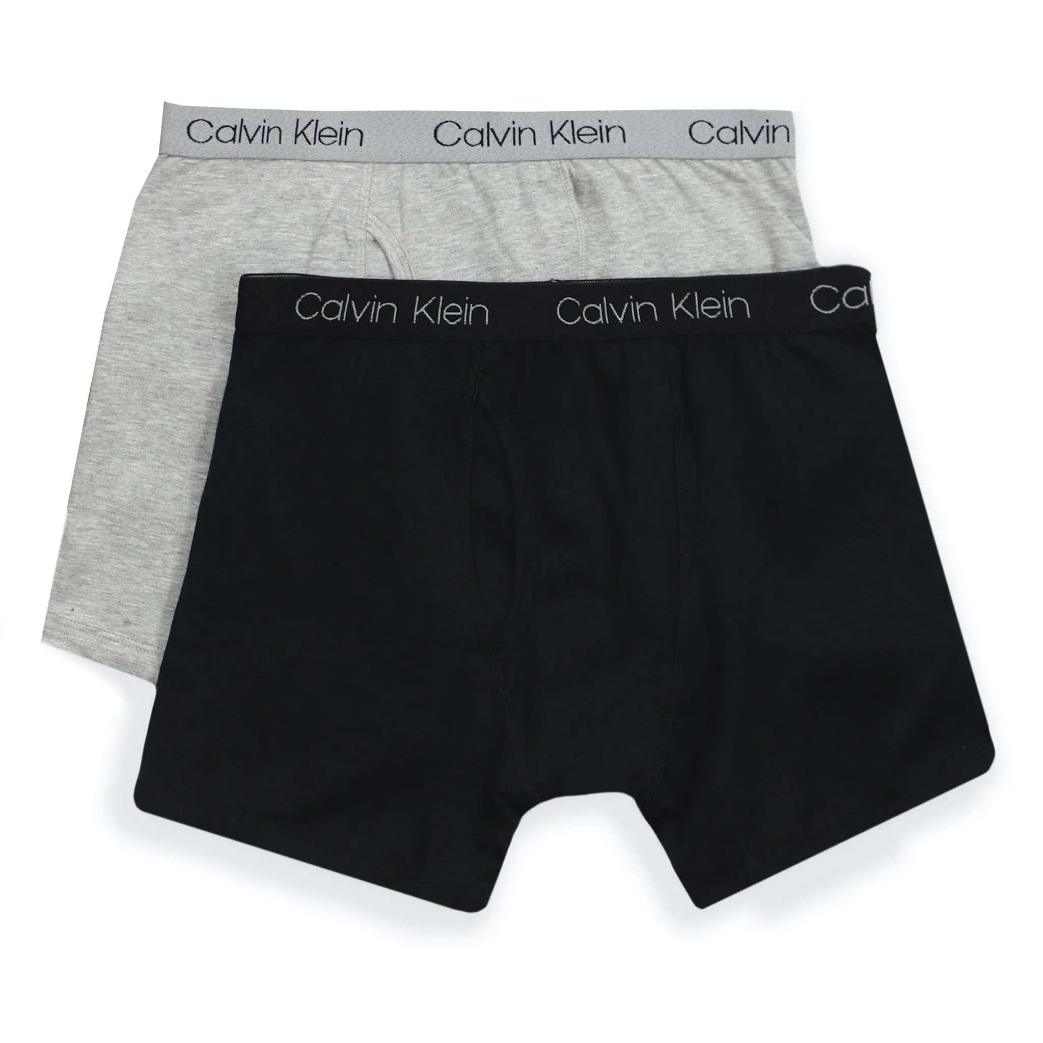 Calvin Klein Big Boys Boxer Briefs, Pack of 2 - Black, Heather Gray - Size M