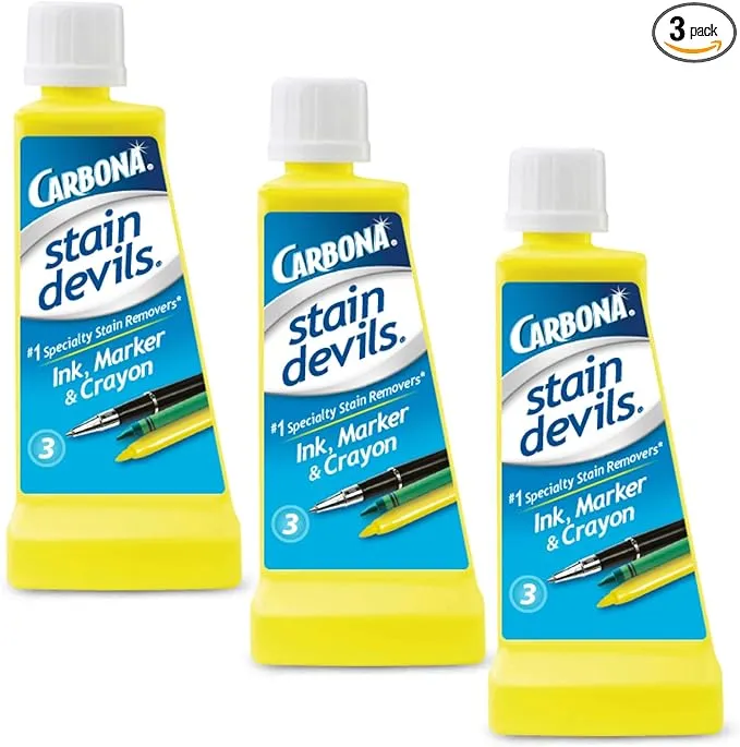 Carbona Stain Devils #3 – Ink, Marker & Crayon | Professional Strength Laundry Stain Remover | Multi-Fabric Cleaner | Safe On Skin & Washable