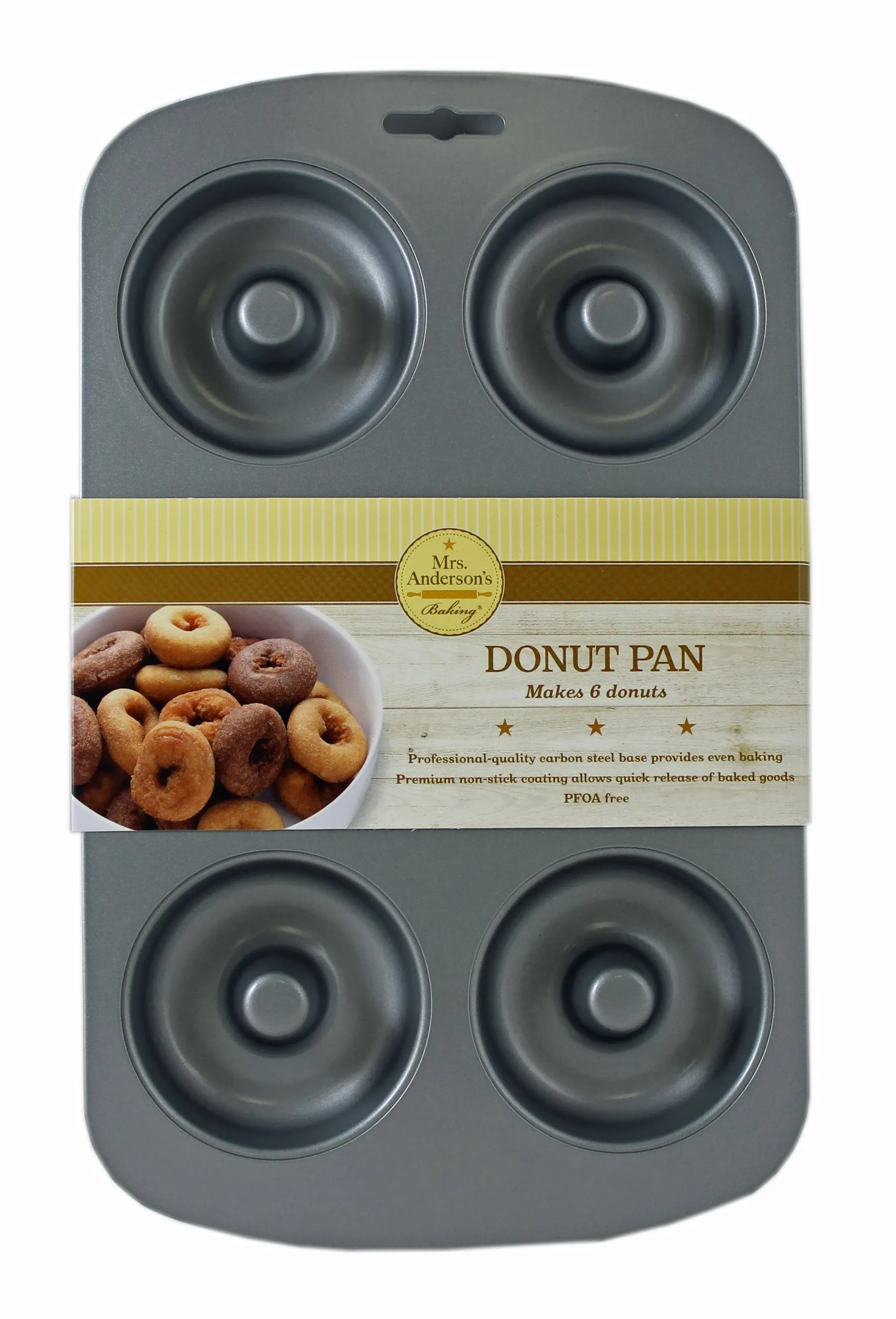 Mrs. Anderson's Baking 6 Cup Non-Stick Donut Pan