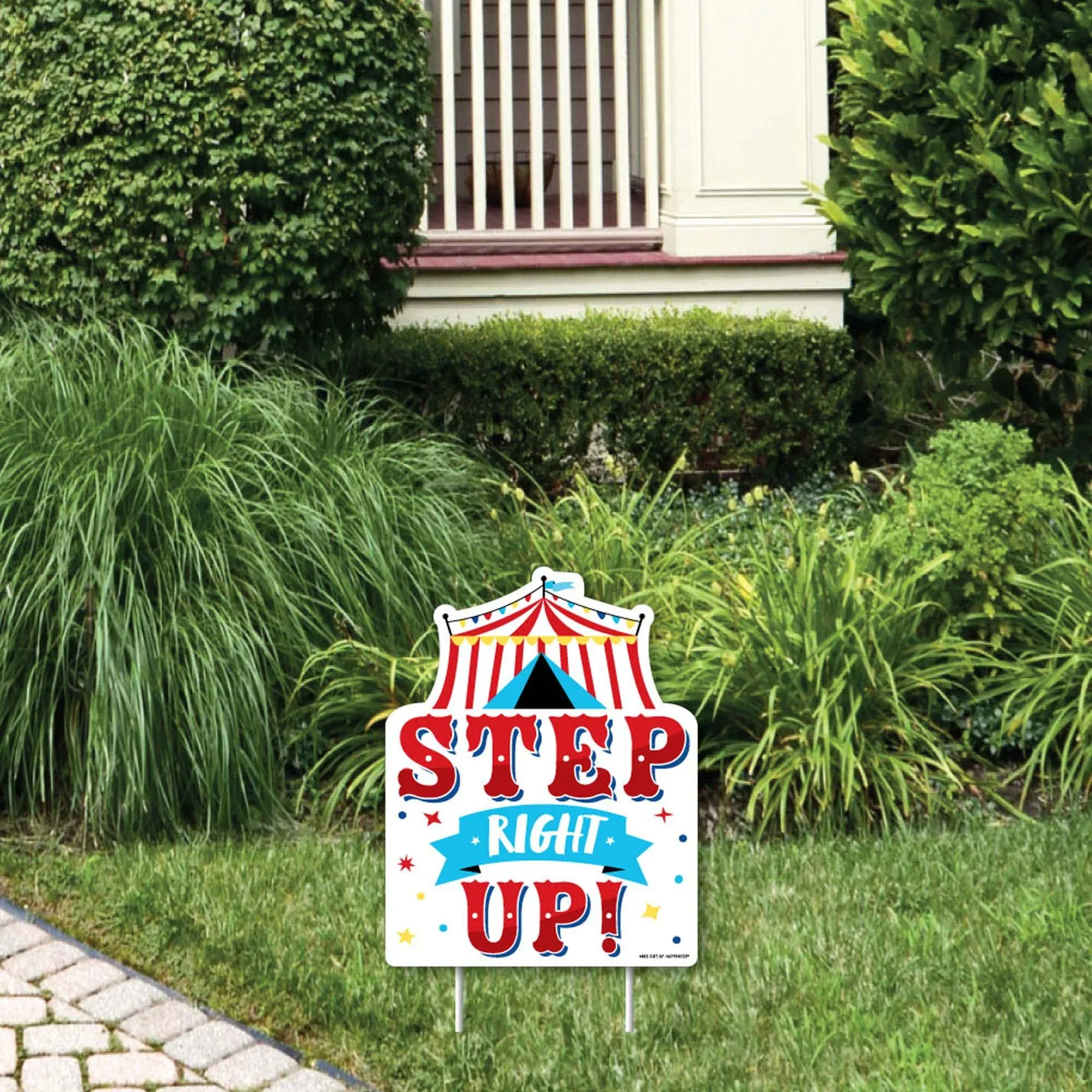 Carnival - Step Right Up Circus - Outdoor Lawn Sign - Party Yard Sign - 1 Pc