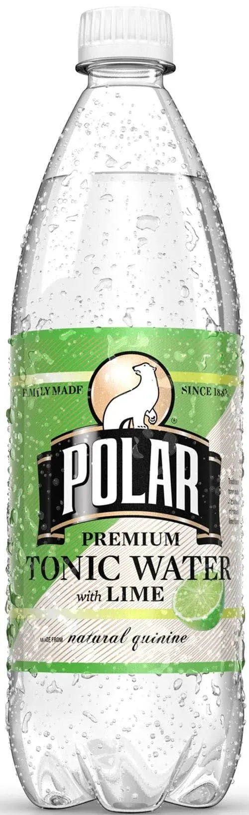 Polar Premium Tonic Water with Lime - 12 pack, 33.8 fl oz bottles