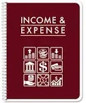 BookFactory Income and Expense Log Book /Tracker/Small Business Ledger Book/Accounting & Bookkeeping Ledger Log Book/LogBook 108 Pages - 8.5" x 11" Wire-O (LOG-108-7CW-PP-(IncomeExpense)-BX)