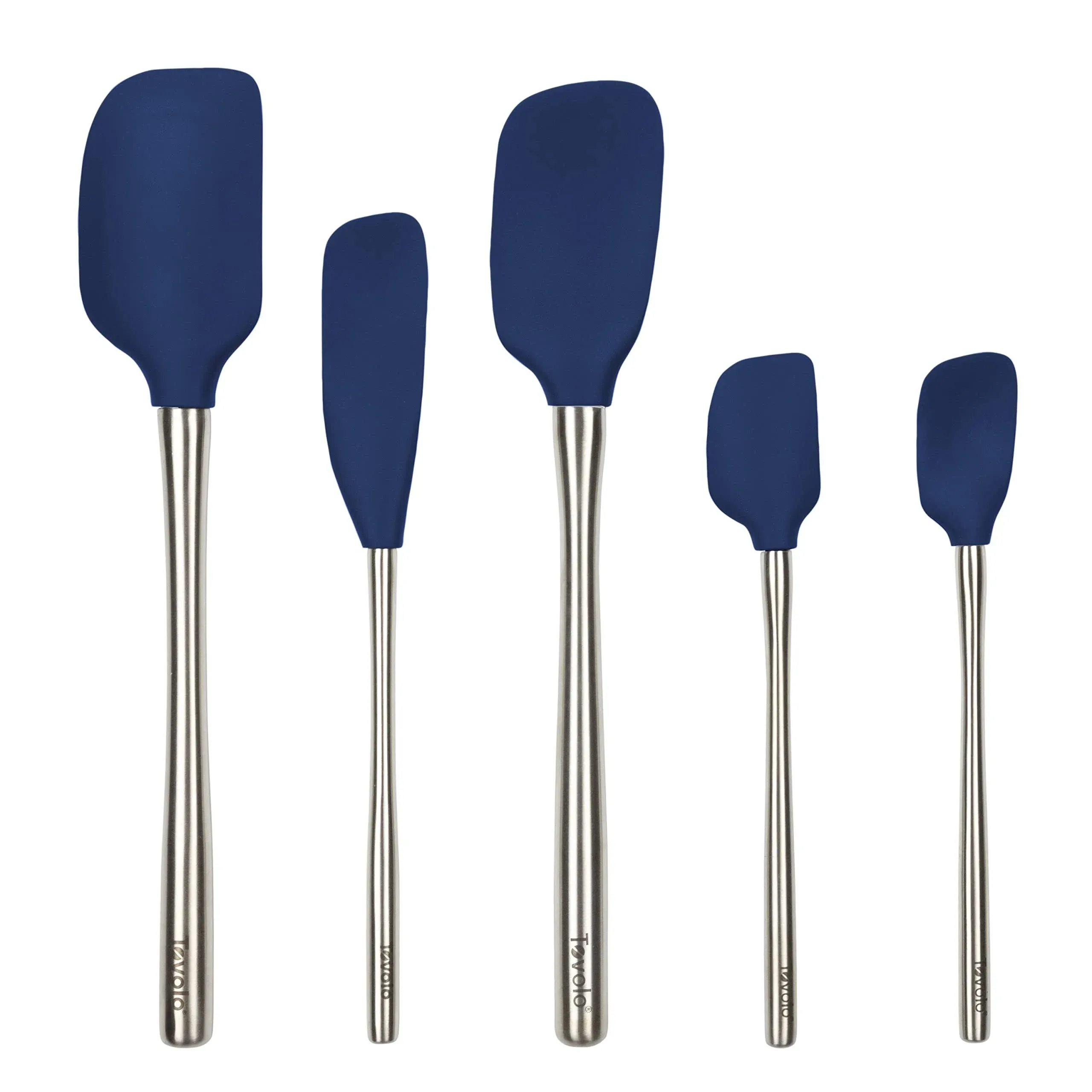 Flex-Core Stainless Steel Handled Spatula 5 Piece Set for Meal Tovolo Deep Indigo