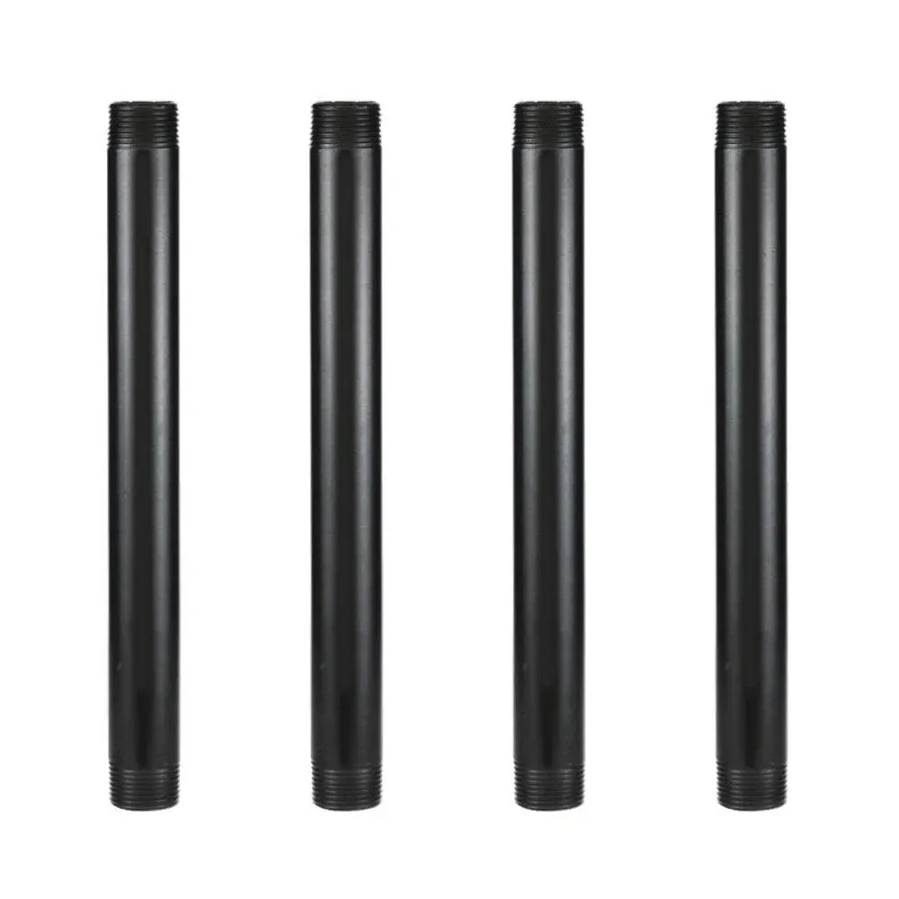 GeilSpace 1" × 12" Pre-Cut Black Metal Pipe, Industrial Steel Fits Standard One Inch Black Threaded Pipes and Fittings - Vintage DIY Industrial Shelving (1" × 12", Black)