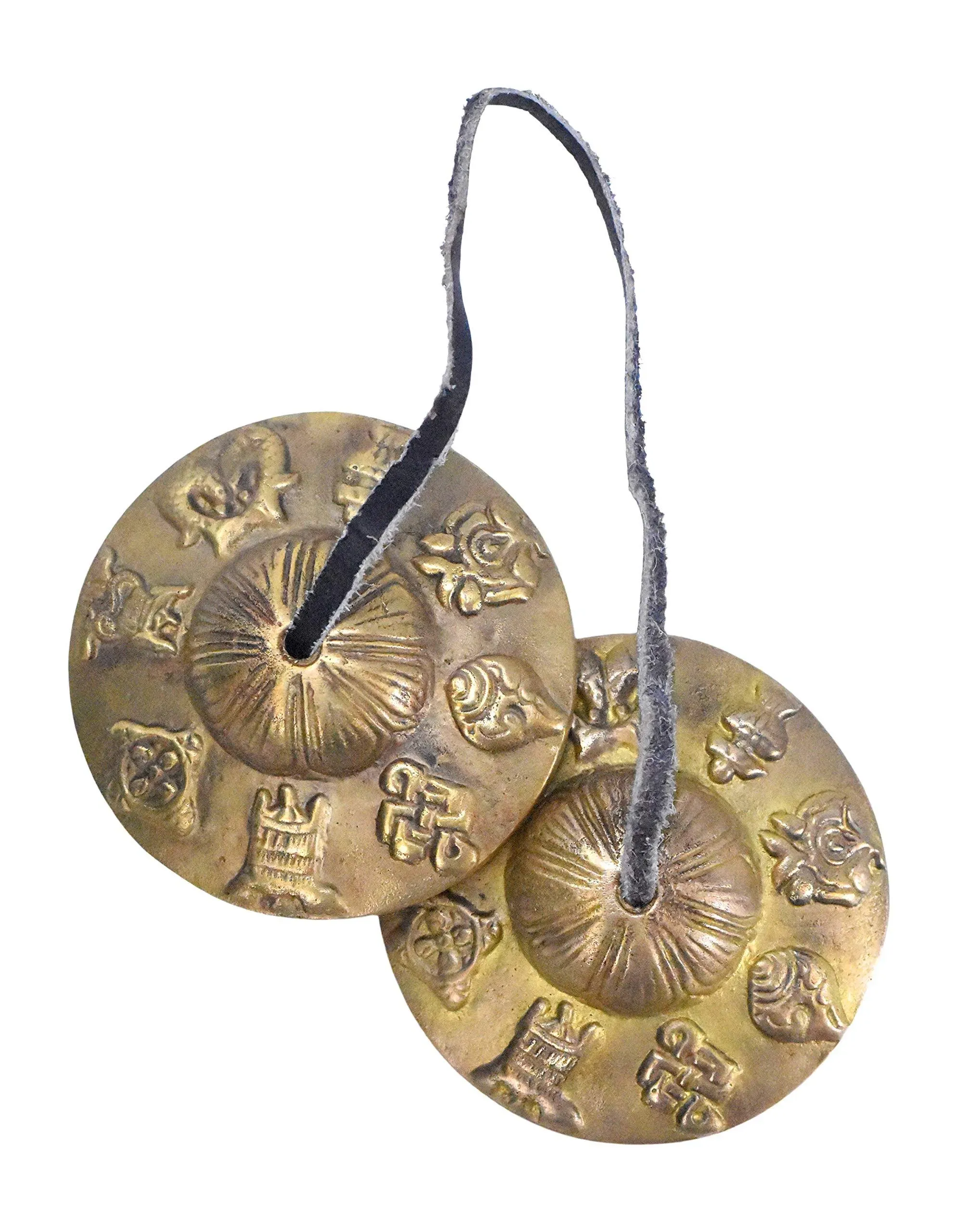 Meditation Bell - Tingsha Cymbals with Straps - Meditation Chime Tibetan Bell for Healing Yoga Meditation in a Box  8 Auspicious Signs