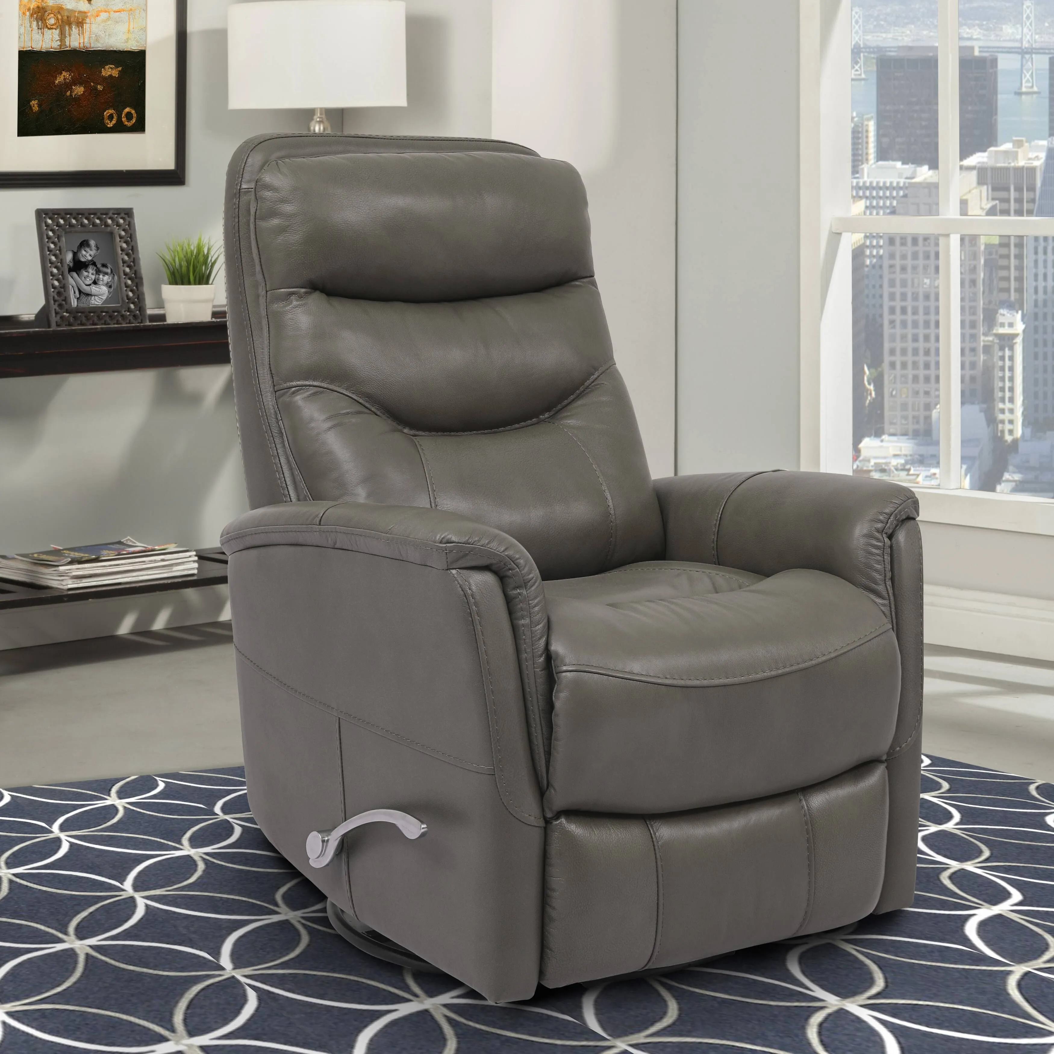 Gemini Manual Swivel Glider Recliner in Ice