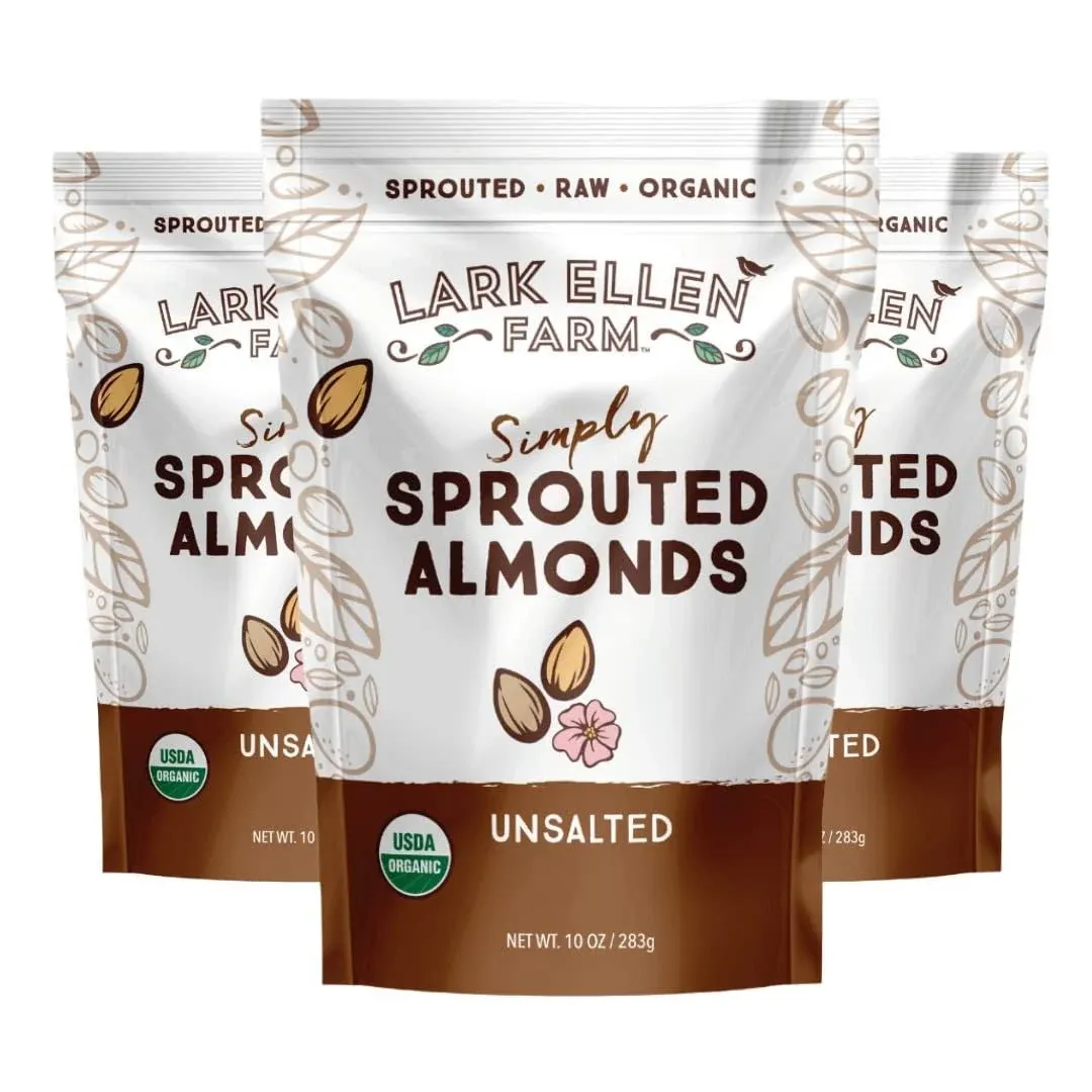 Lark Ellen Farm Raw Almonds, Sprouted Unsalted, Steam Pasteurized, Certified USD