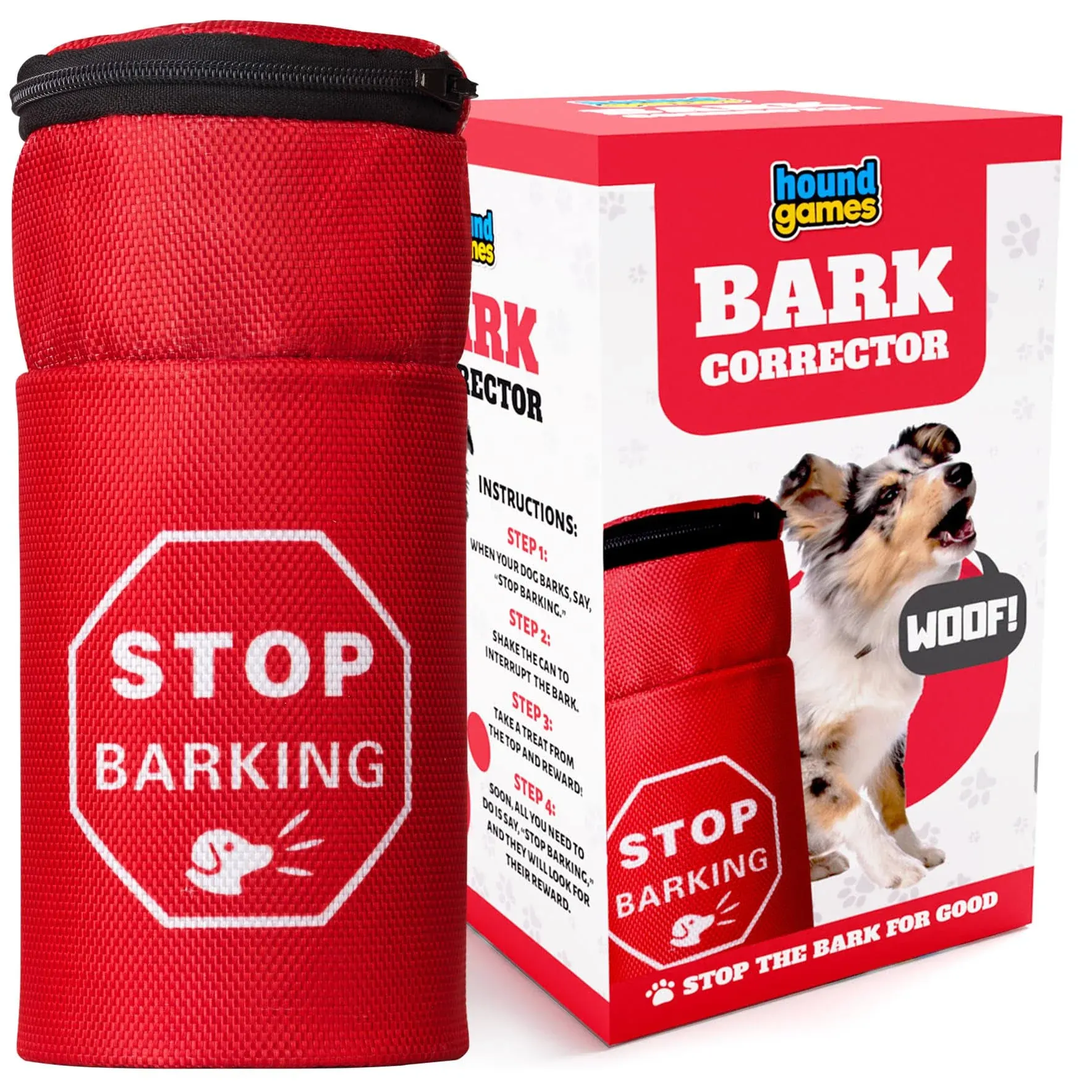 HOUNDGAMES Dog Shaker Can, Stop Barking, Dog Bark Silencer, Barking Deterrent, Dog Training & Behavior Aids, Anti Bark Control, No Shock, Loud, Pet Corrector