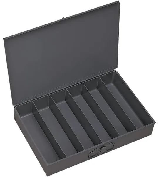 Durham 117-95-IND Gray Cold Rolled Steel Individual Large Vertical Box, 18" Width x 3" Height x 12" Depth, 6 Compartment