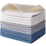 Mainland Textiles LLC POLYTE Ultra Premium Microfibre Kitchen Dish Tea Towel Waffle Weave, 8 Pack (40x71 cm, Blue)