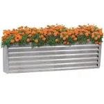 Sunnydaze Outdoor Vegetable or Flower Galvalume Steel Raised Garden Bed for Backyard or Garden - Rectangle - 71 - Silver