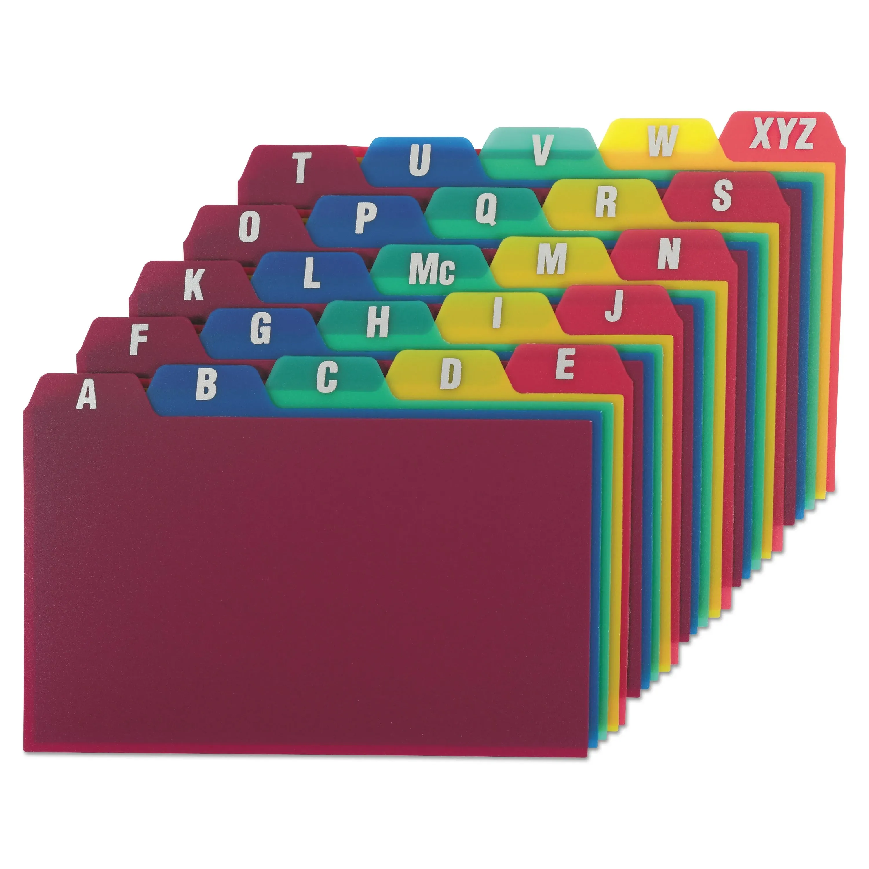 Oxford™ Card Guides, Alpha, 1/5 Tab, Polypropylene, 3 x 5, 25/Set