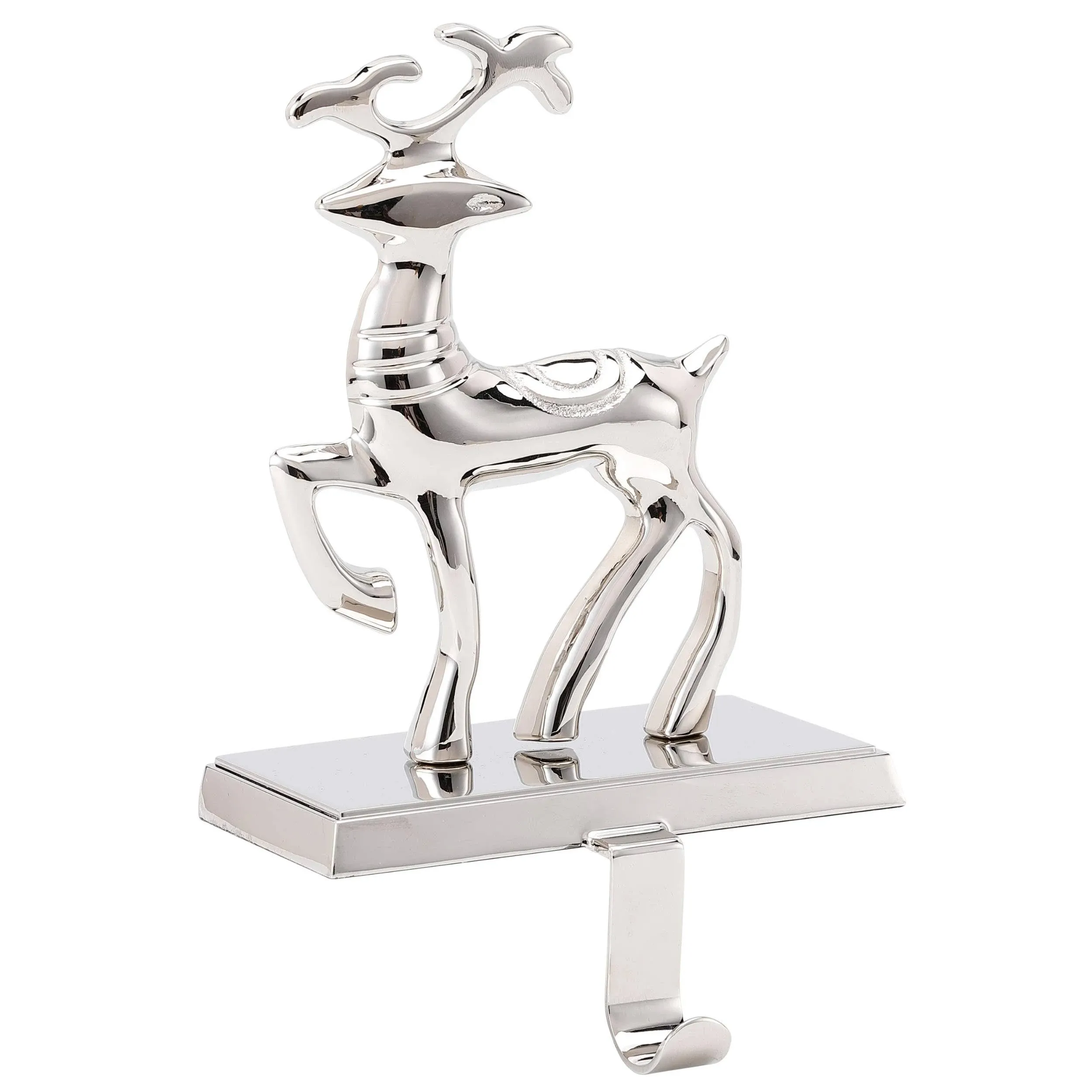 Birdrock Home Reindeer Stocking Holder for Mantle for Holidays