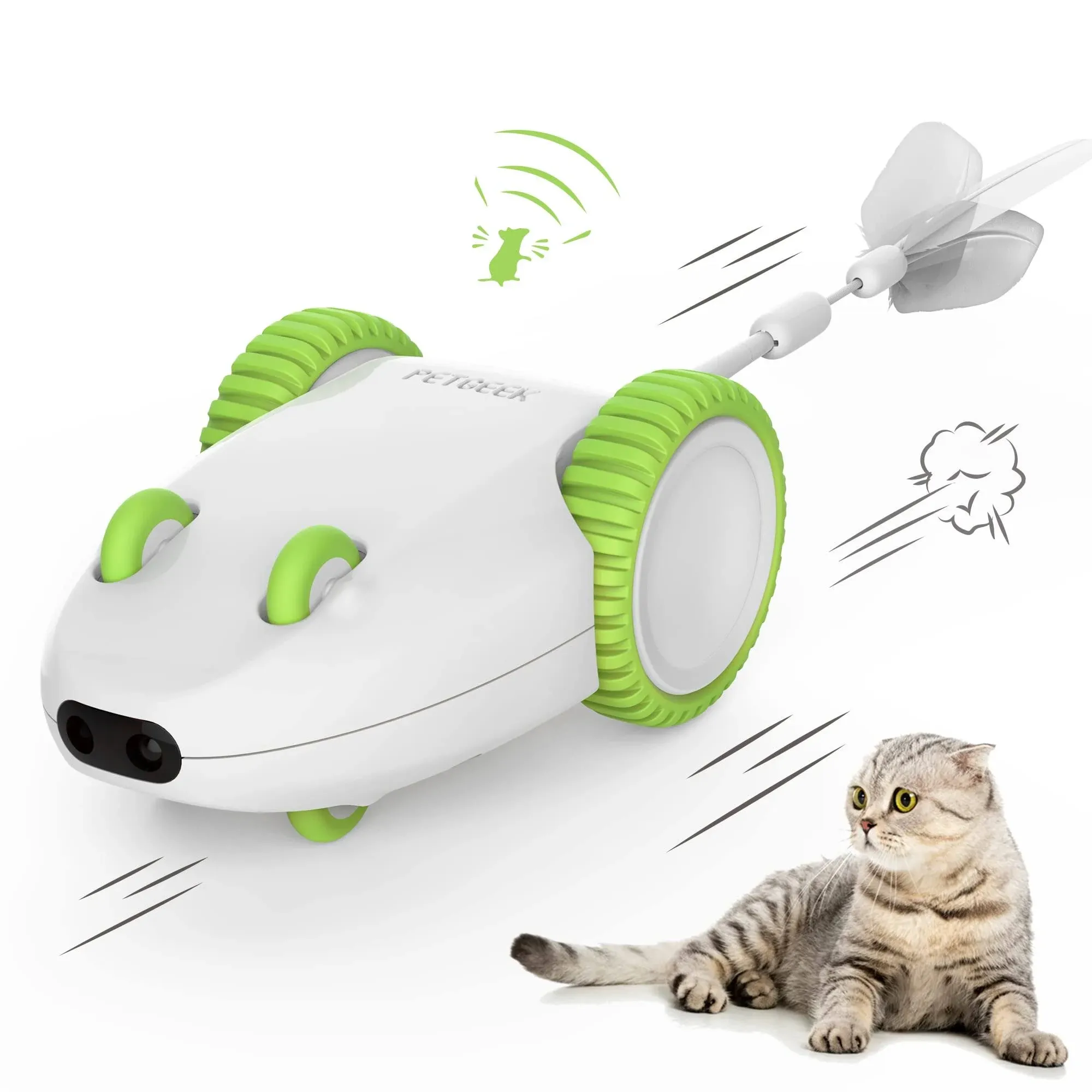 PETGEEK Automatic Cat Toys, Smart Interactive Cat Toy, Rechargeable Electronic ...