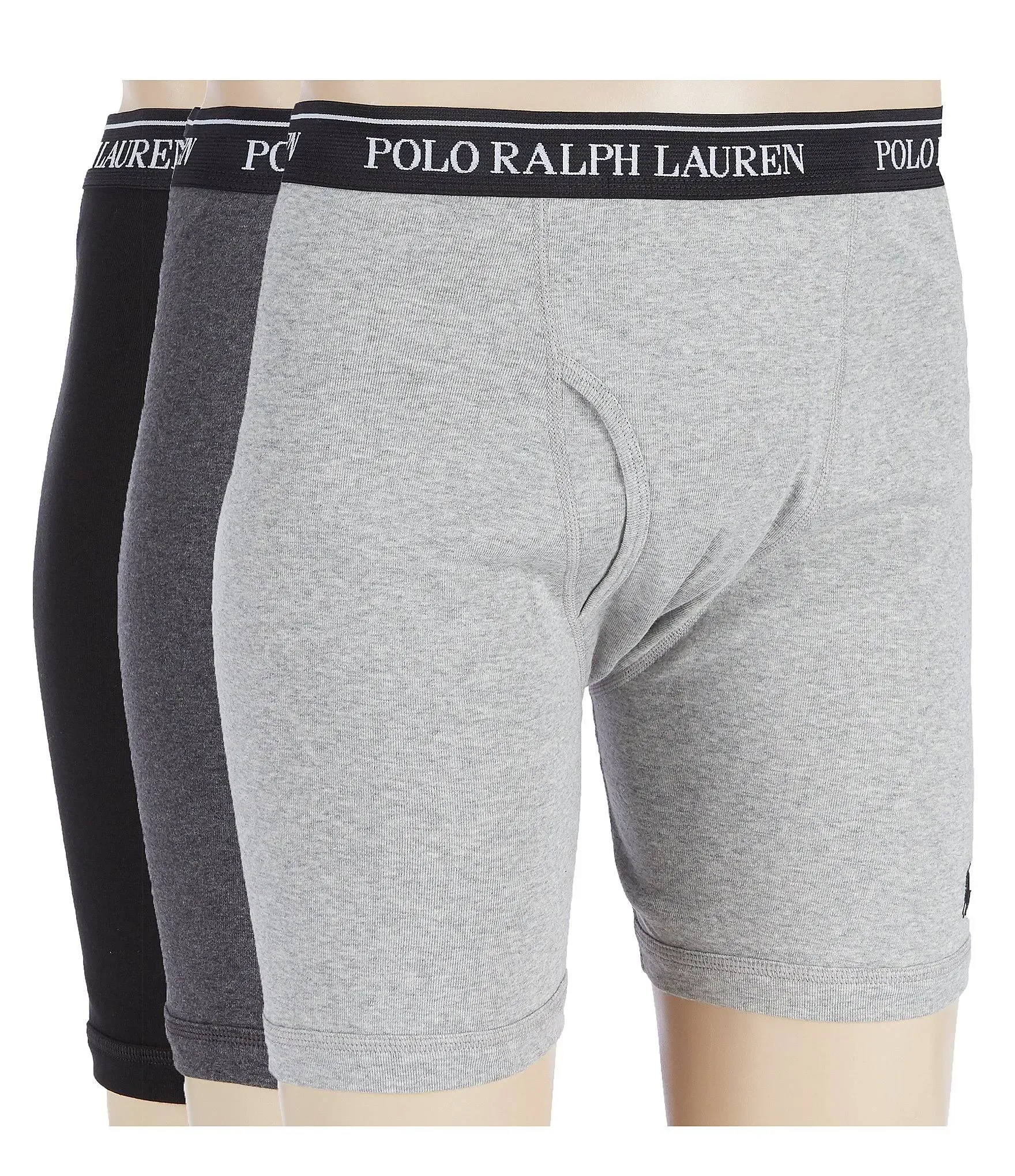 Polo Ralph Lauren Men's Classic Fit Cotton Boxer Briefs, Trunks & Long Leg Available (3 Pack)