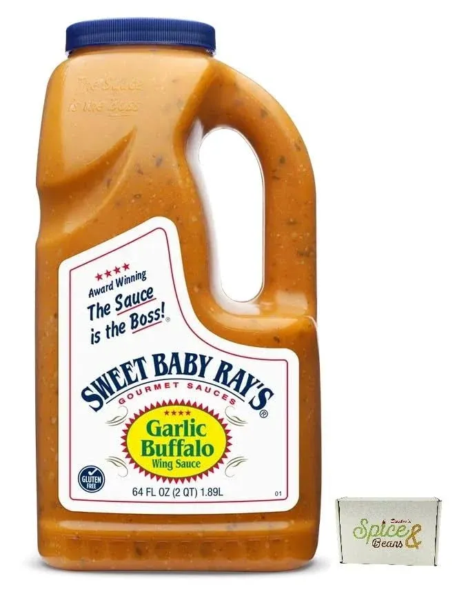 Sweet Baby Ray's Garlic Buffalo Wing Sauce - (1) 64oz Bottle - Gluten Free