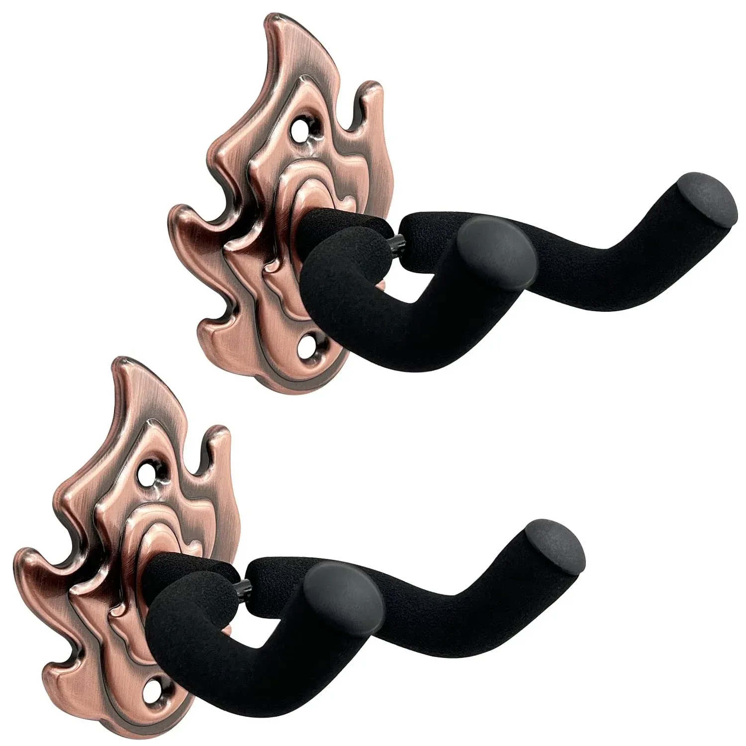 Guitar Wall Mount Hanger, 2 Pack Metal Guitar Wall Hanger, Guitar Hanger Wall Hook Holder Stand with Screws, Guitar Wall Mount Hanger for Bass/Guitar/Banjo/Ukulele