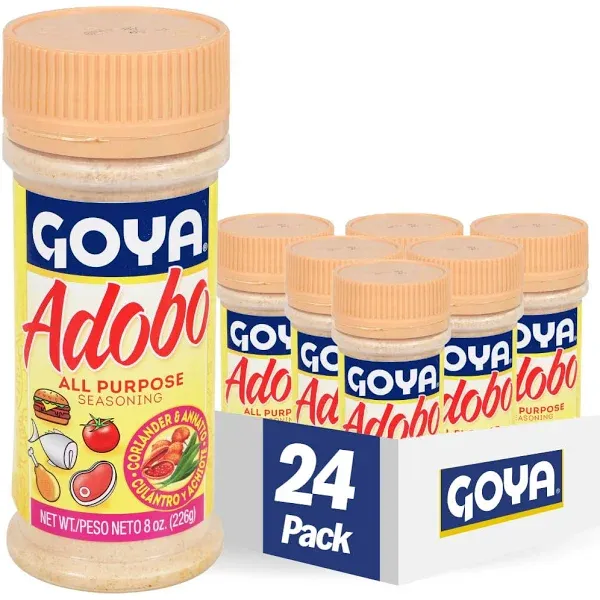 Goya Foods Adobo All Purpose Seasoning with Coriander & Annatto, 8 Ounce (Pack of 24)