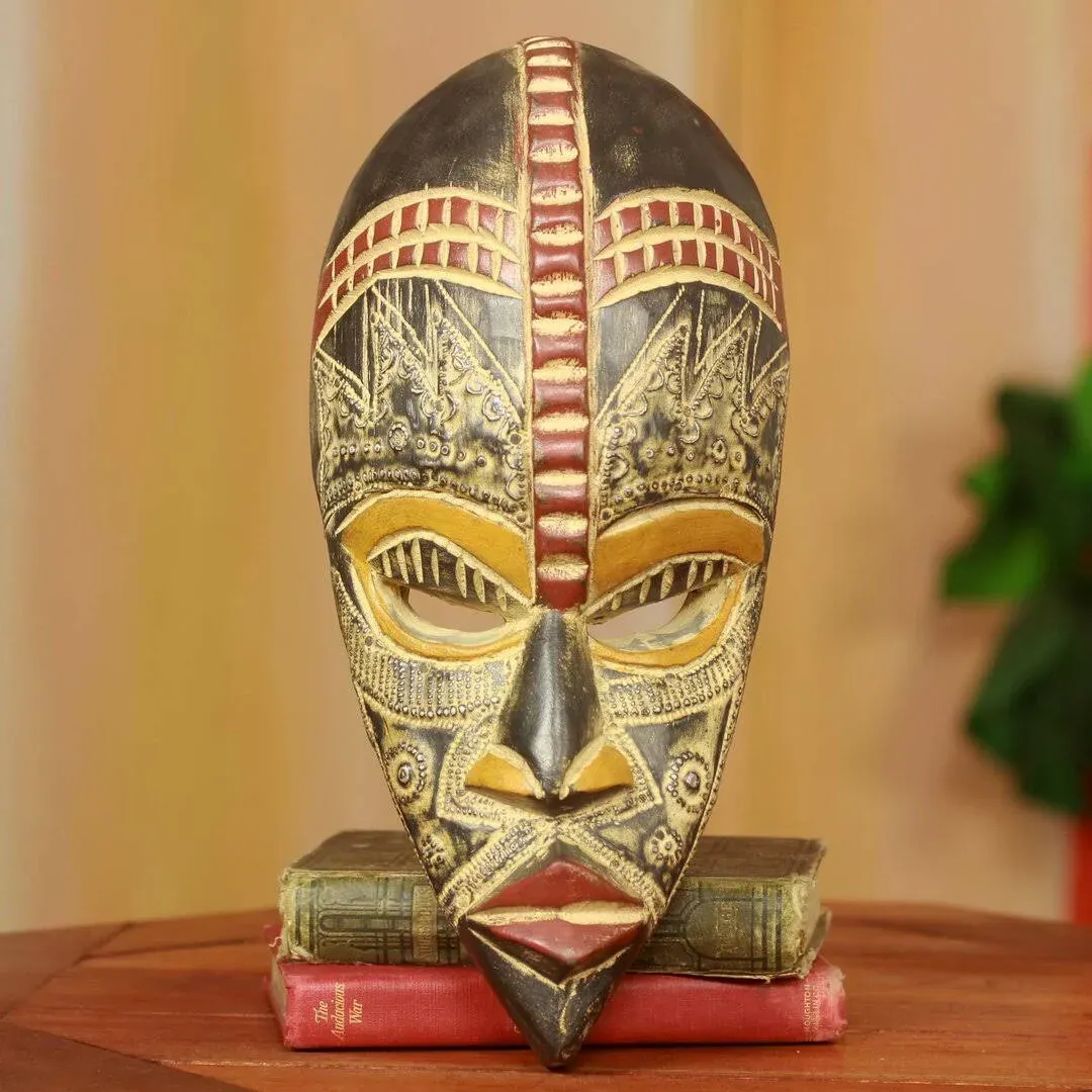 Nigerian Wood Mask, 'My Beautiful Lover', Ghana - Southwestern - Outdoor Wall Art - by NOVICA | Houzz