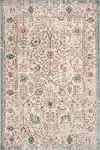 nuLOOM Lenore Vintage Floral Area Rug in Beige Transitional Oriental Design