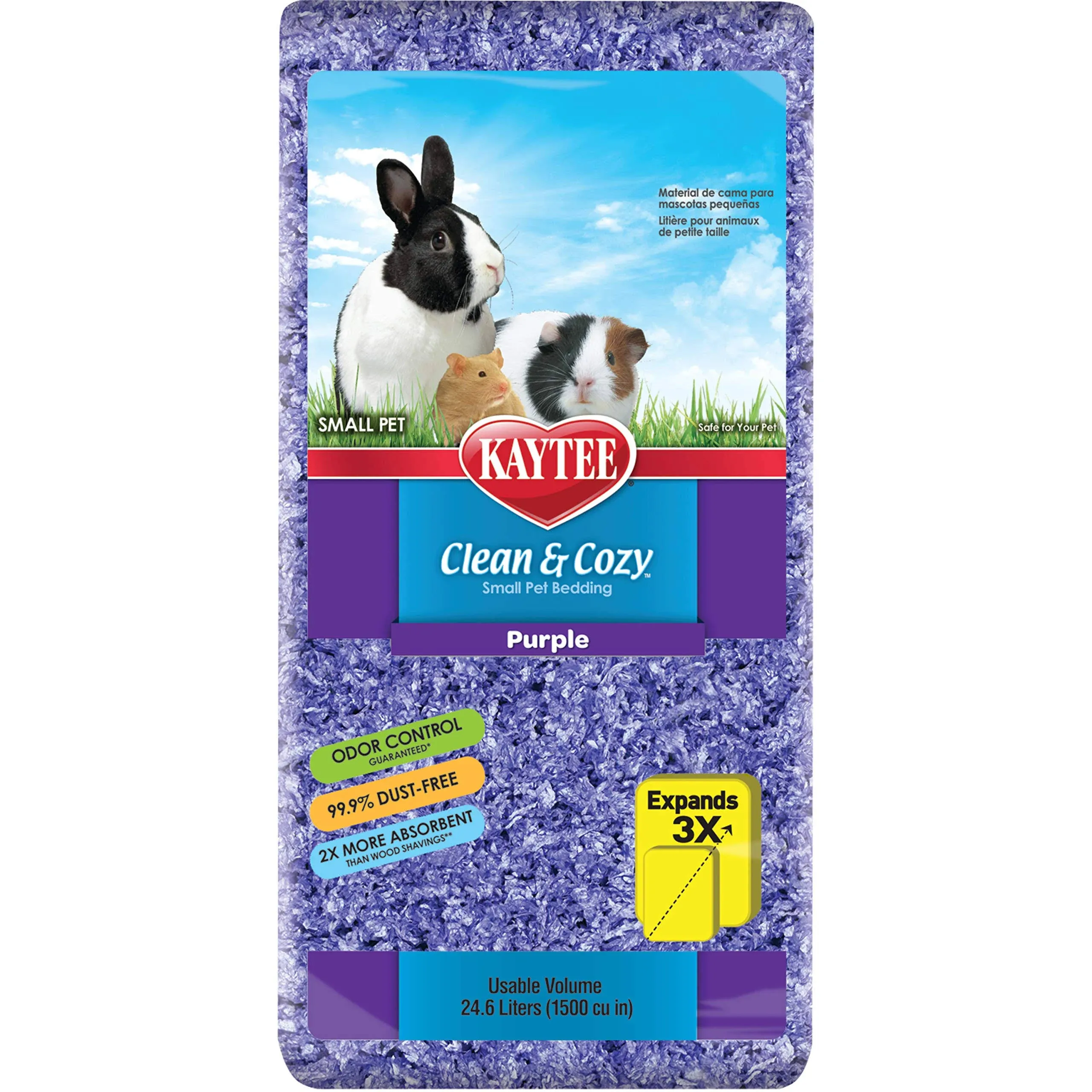 Kaytee Clean & Cozy White Small Animal Pet Bedding For Pet Guinea Pigs, Rabbits, Hamsters, Gerbils, and Chinchillas, 24.6 Liters