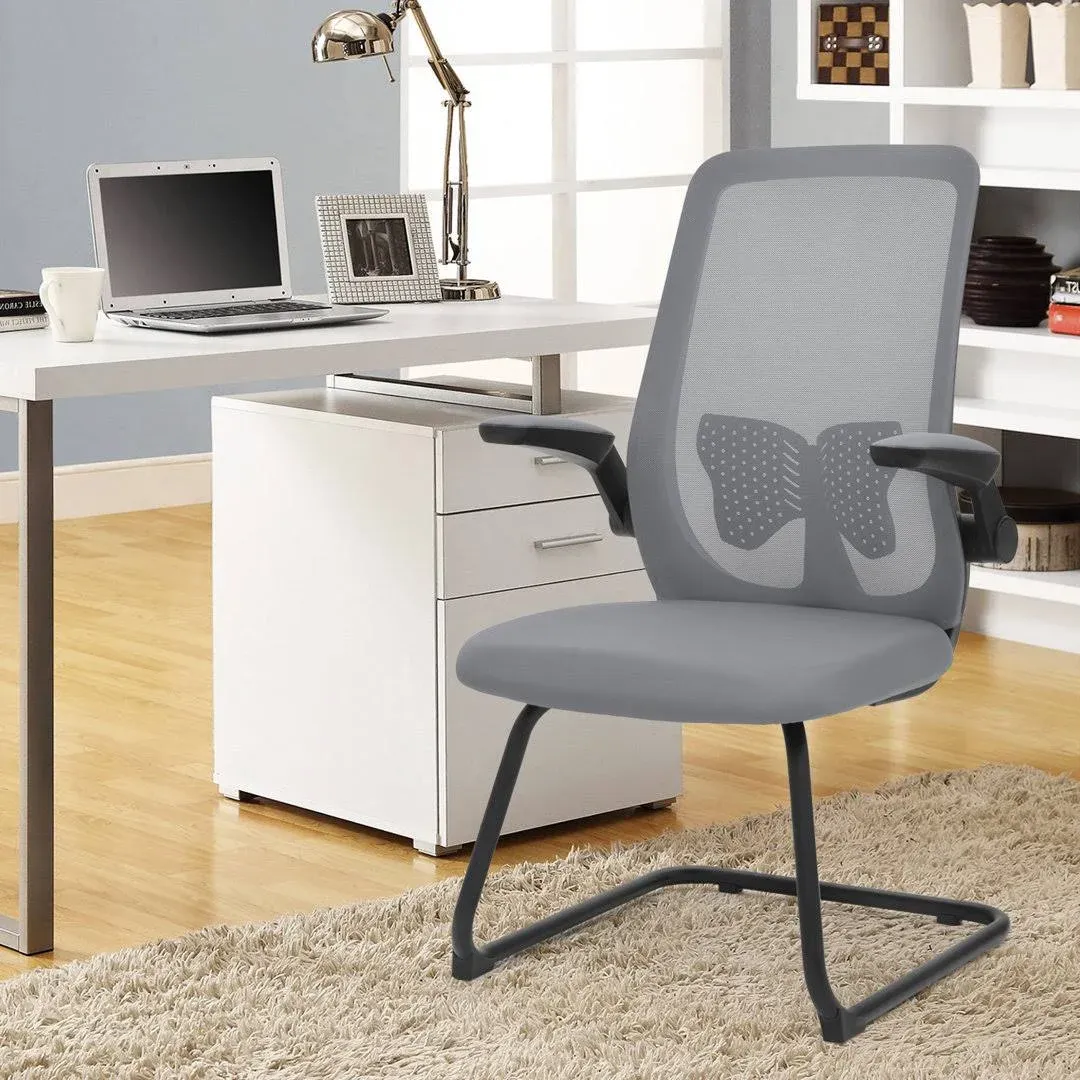 Ergonomic Task Chair, Mesh Office Seat with Lumbar Support Backrest & Flip-Up ...