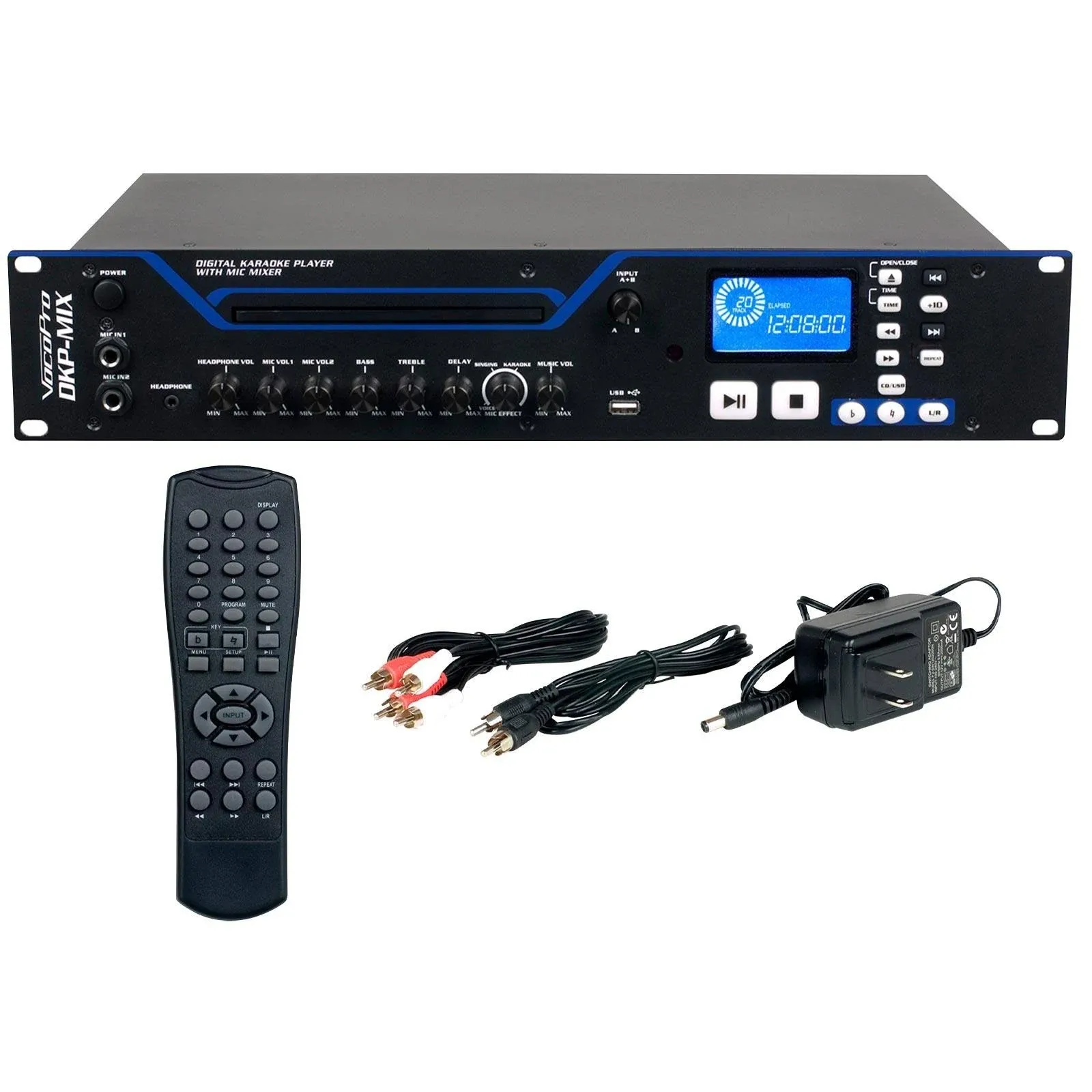 VocoPro DKP-10G Digital Karaoke Player  + 2 Microphones+ 2 Remotes