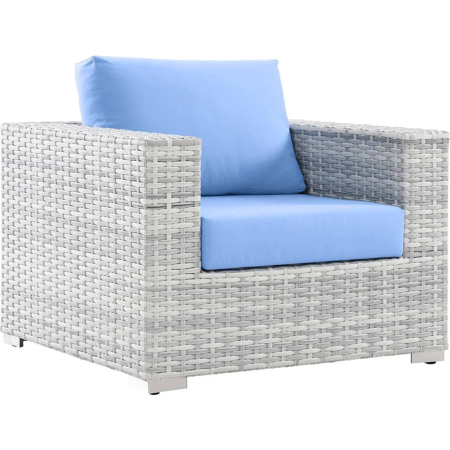 Modway Convene Outdoor Patio Armchair - Light Gray Light Blue