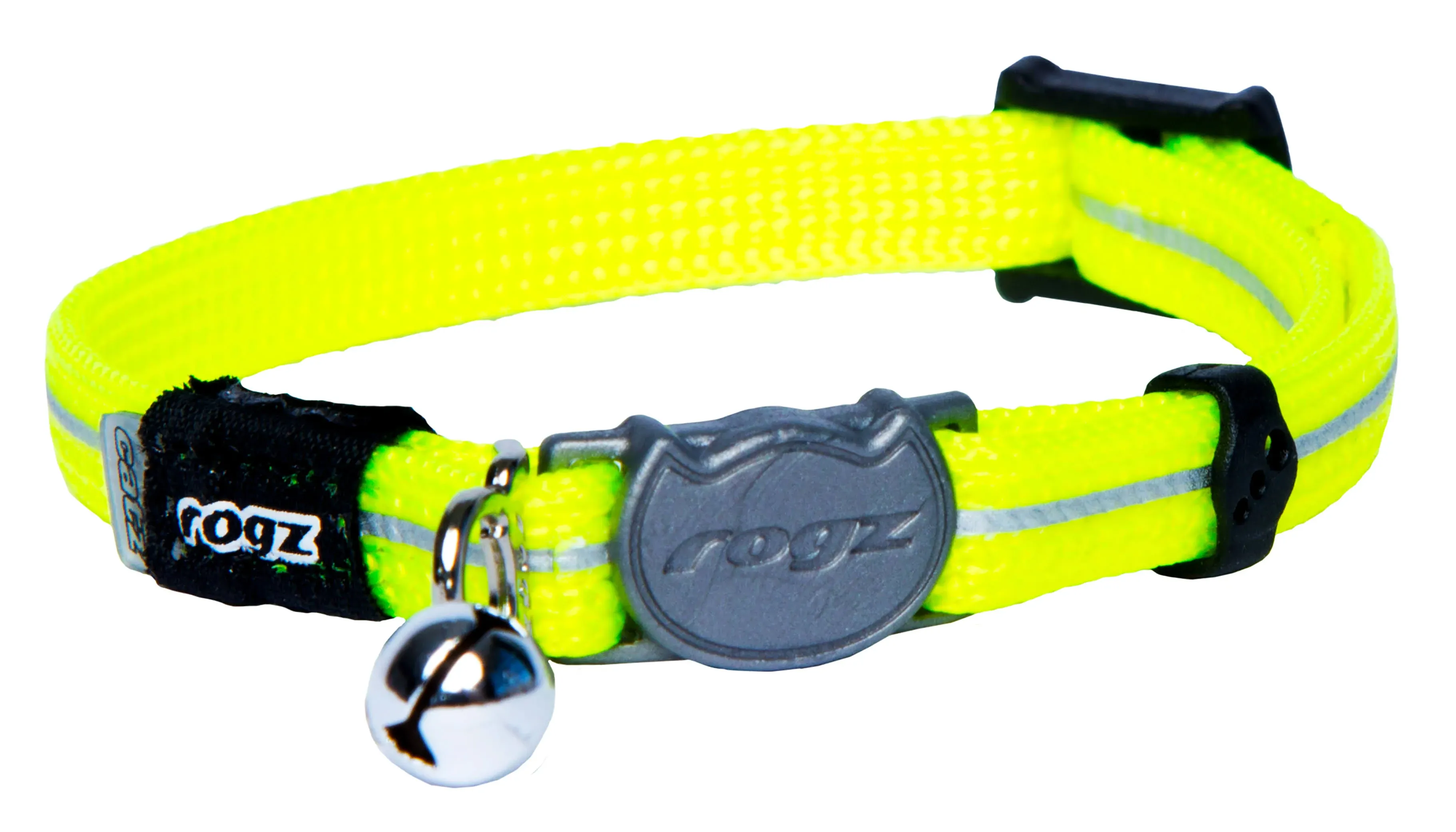 Rogz Catz AlleyCat Extra Small 5/16" Breakaway Reflective Kitten Collar, Black Reflective