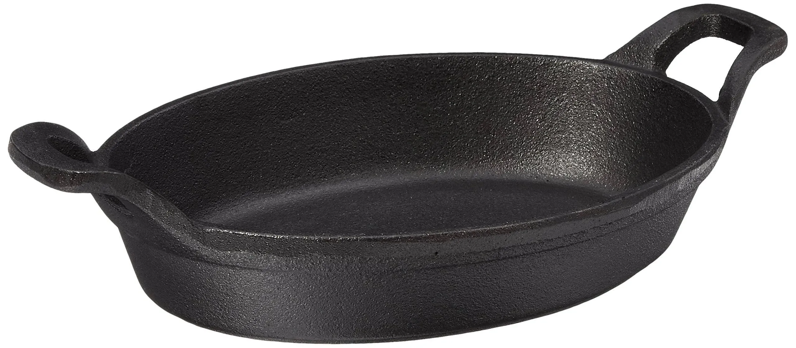 Baking Dish, 27 oz., oval, 8-1/2in.L x 6in.W x 1-3/4in.H, with handles, cast iron (hand wash only)