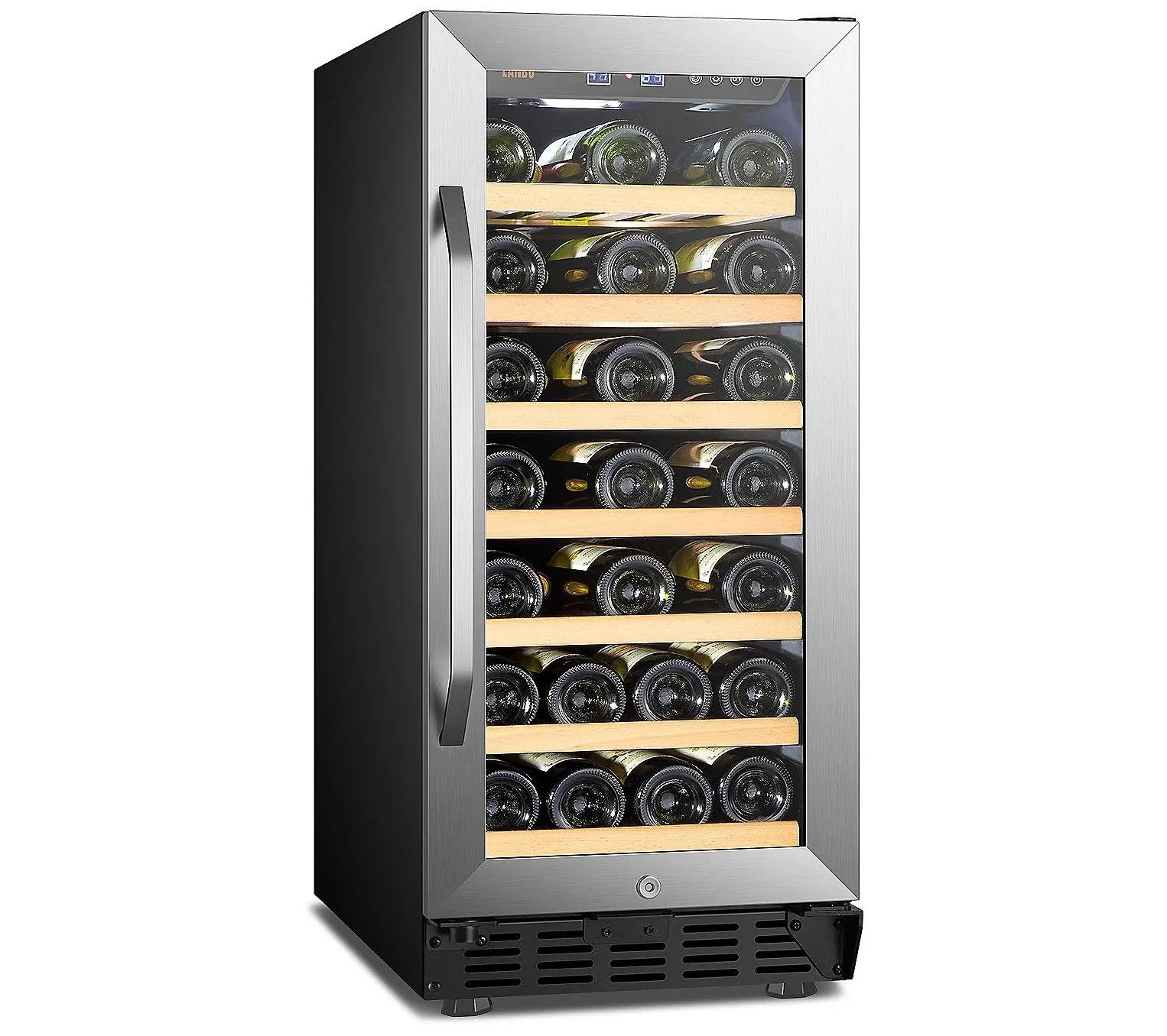 Lanbo 15-inch 33-Bottle Wine Fridge Cooler with Built-In Compressor