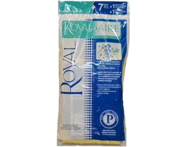 Royal Aire Type P Vacuum Bags (7 Bags + 1 Chamber Filter + 1 Exhaust Filter)