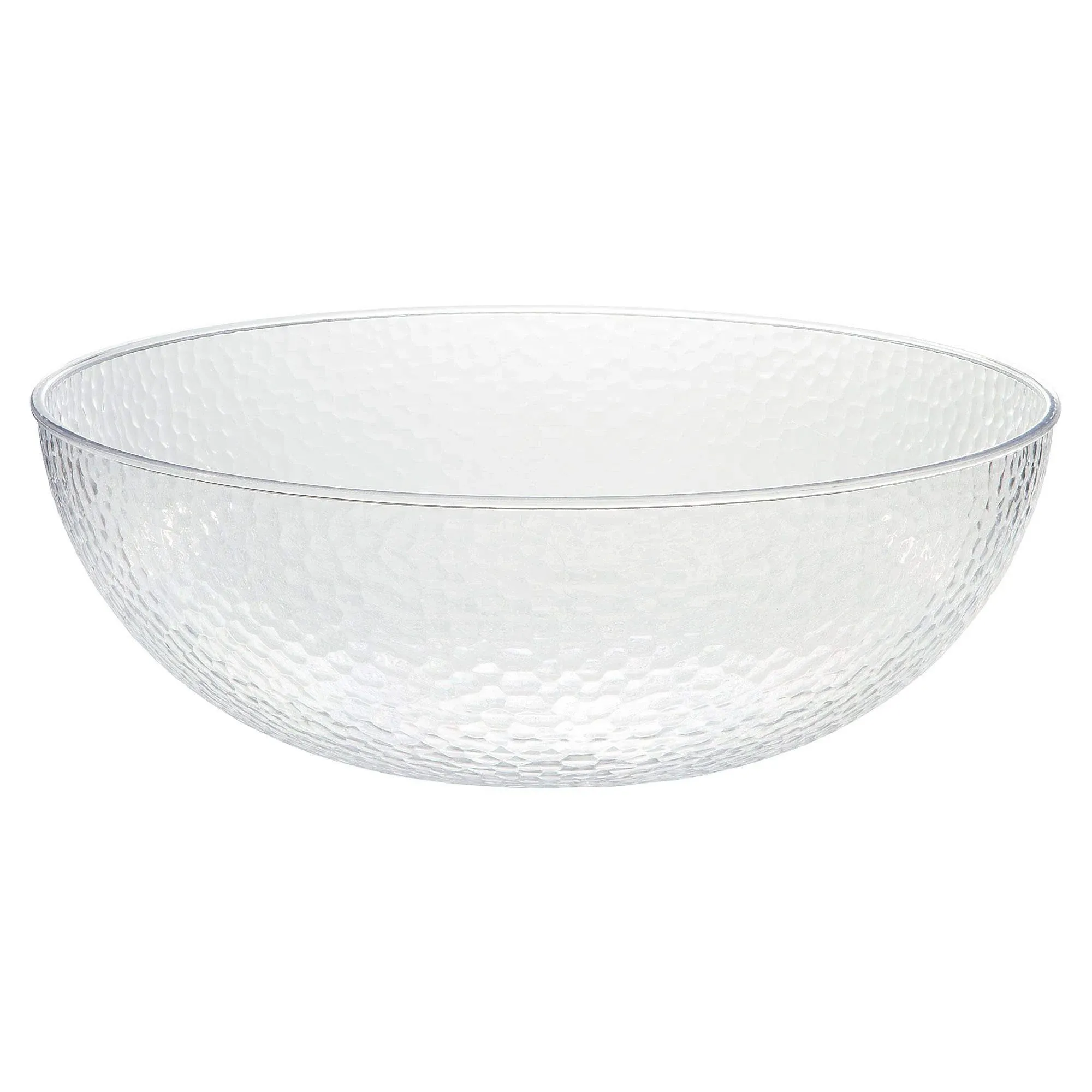 Elegant Hammered Plastic Serving Bowl, (18") 1 Pc. - Stunning Clear Plastic Bowl & Disposable Crystalware, Perfect Snack Bowl And Salad Bowl for Parties, Birthday, Wedding, & More