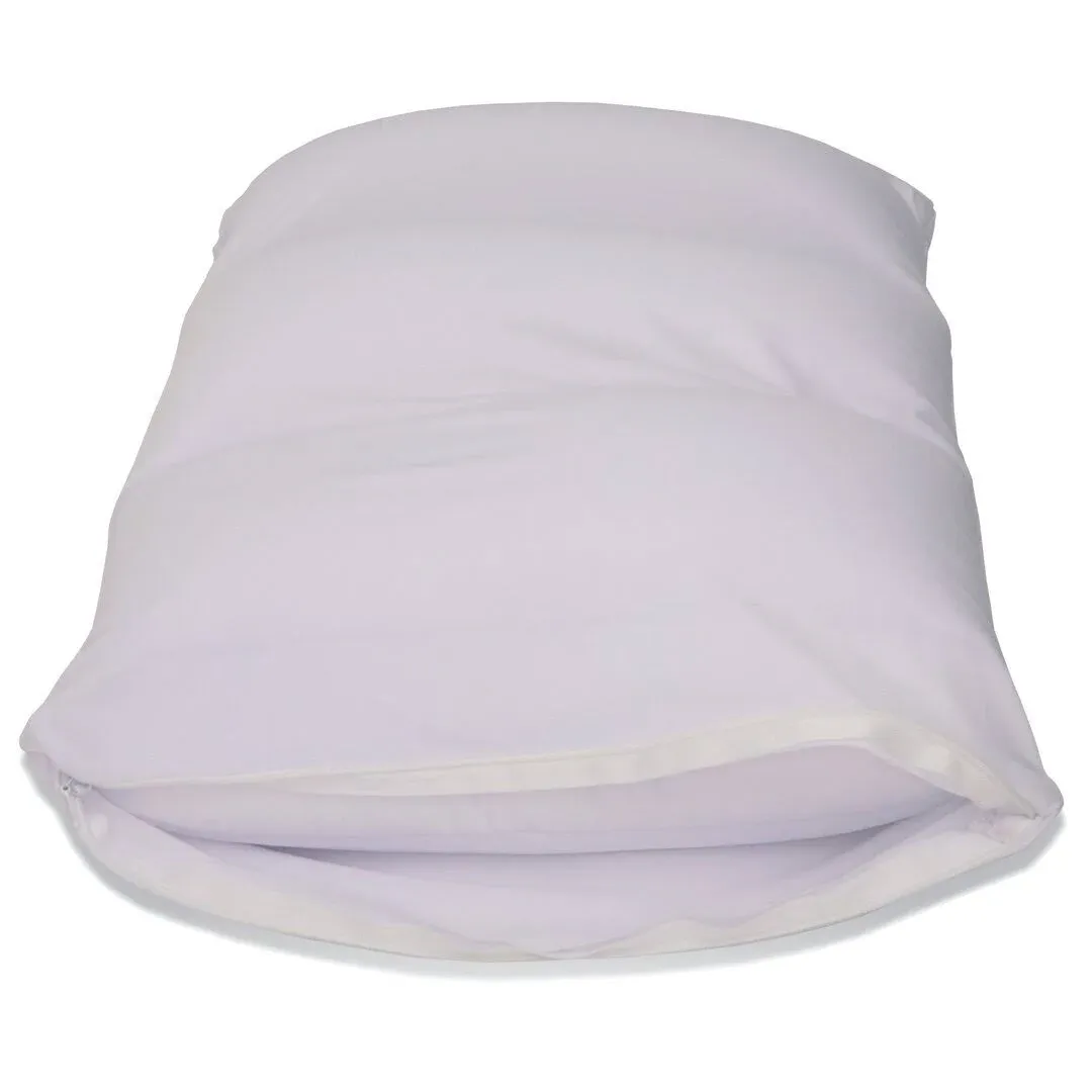 Cover Only for Microbead Cloud Bed-Pillow, Blend-Unique Design Adjusts Shape-Pillowcases Only, Medium, White - (21L x 14W x 5.5H), For Medium Pillow