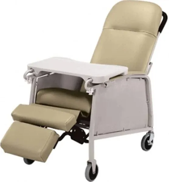 Lumex 3-Position Medical Recliner, Reclining Geri Chair with Wheels, Doe Skin