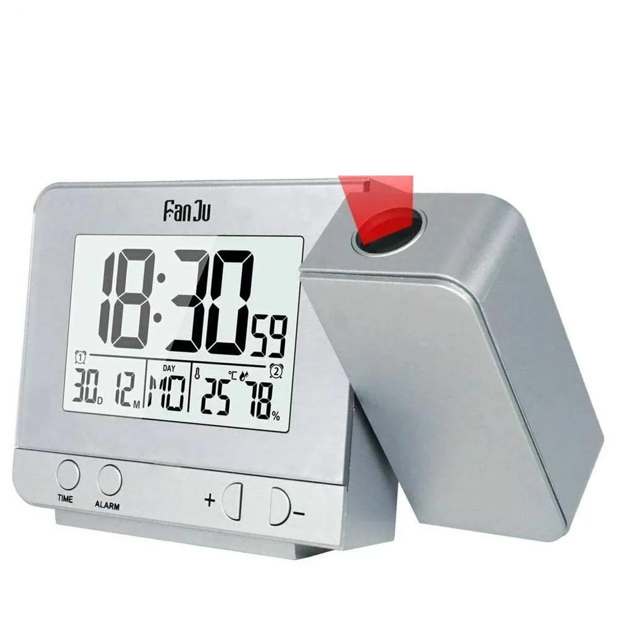 MACHSWON Projection Alarm Clock on CeilingLED Digital for Silver 