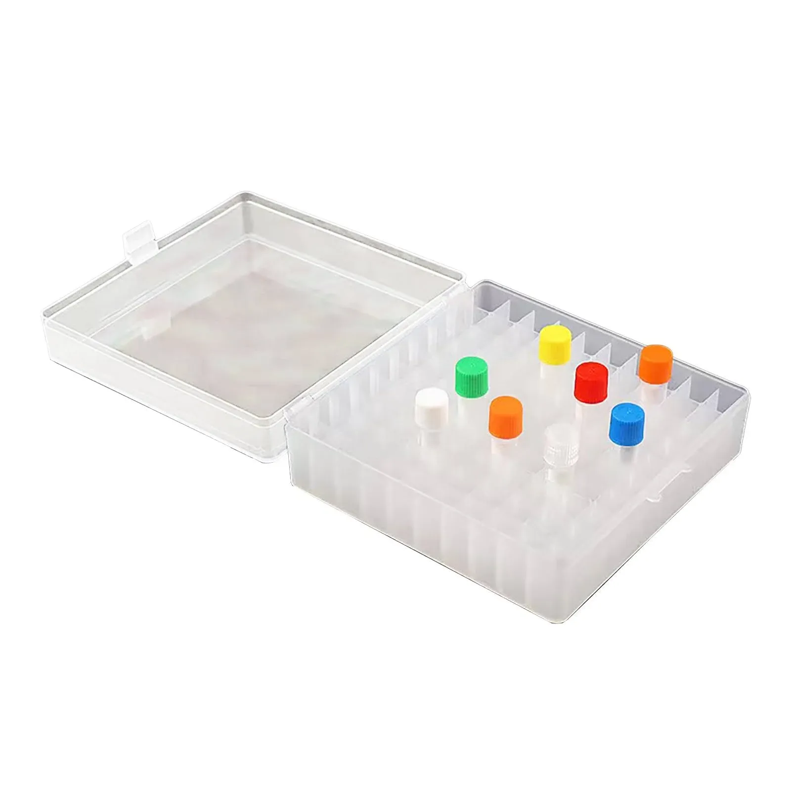 Cryogenic Boxes - Cryogenic Storage Box with Snap Clasp Lid,Transparent/100 Place,Fits 1.5/2.0 mL Tubes and Vials (Pack of 1)