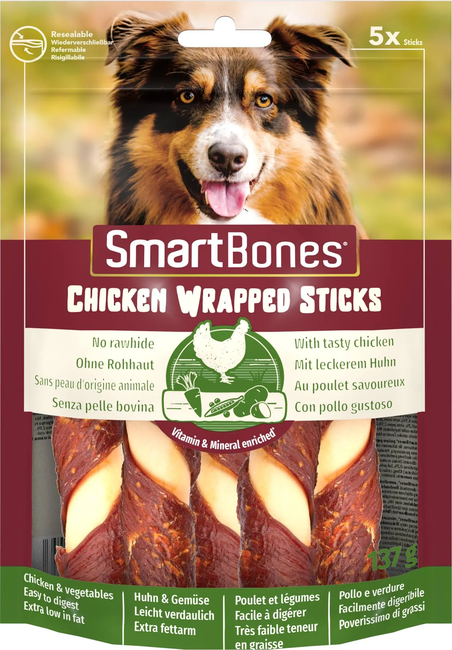 SmartBones Chicken Wrapped Sticks 5pk Dog Treat