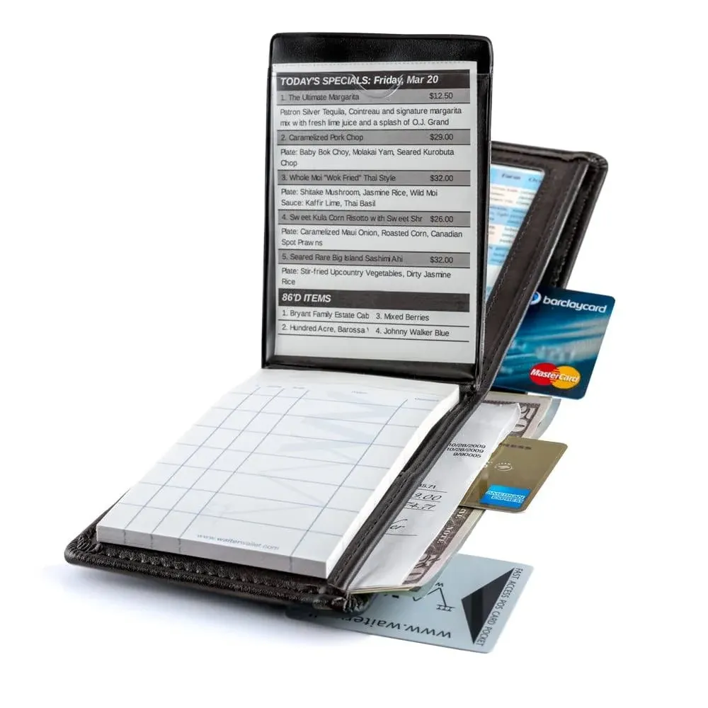 Waiter Wallet Jr. Deluxe Server Book Organizer with Clear Pocket Insert | Inc...