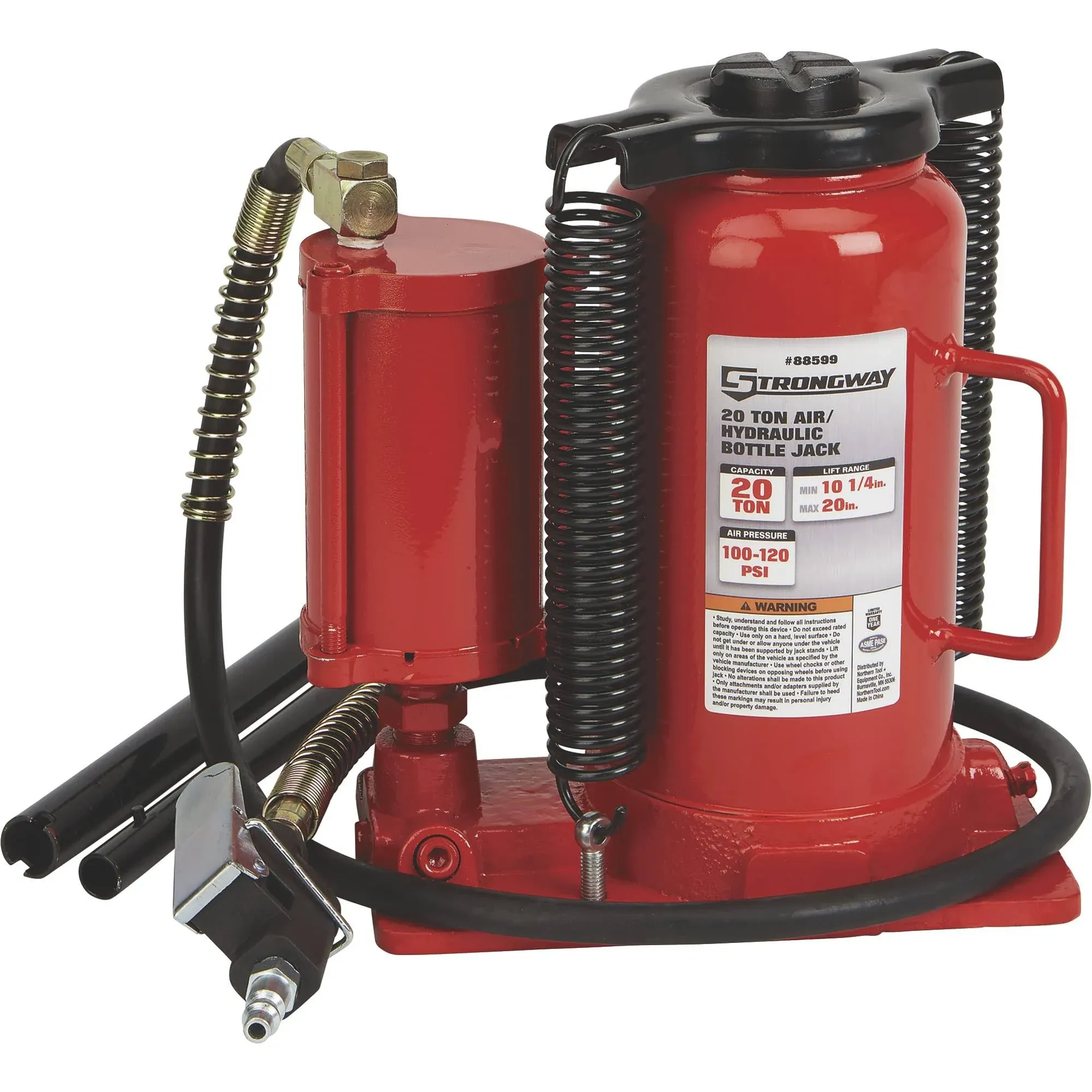 Strongway 20-Ton Air/Hydraulic Bottle Jack