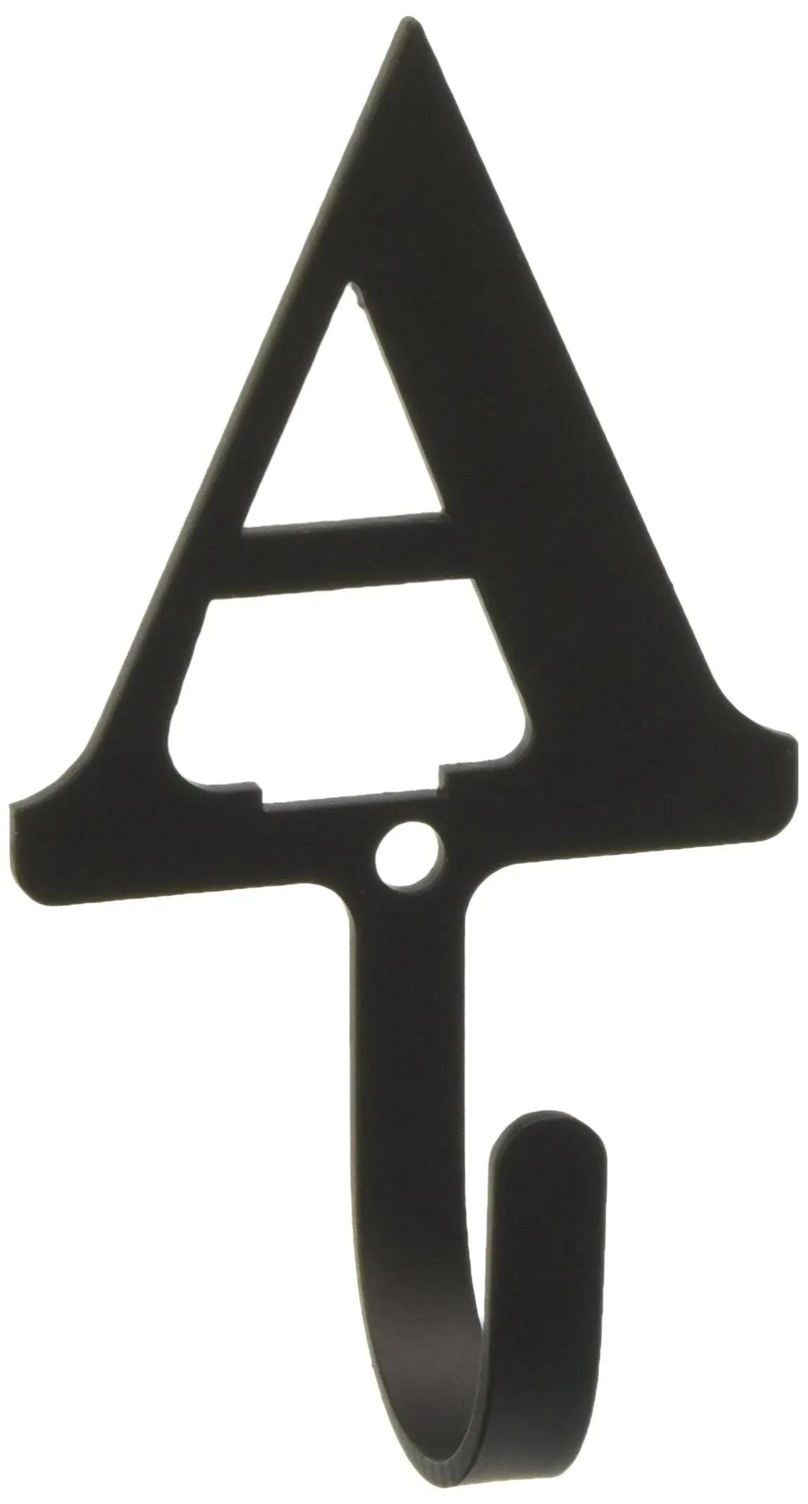 3.6" High Small Black Letter Metal Wall Hook