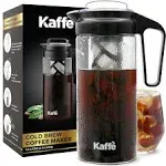 Kaffe Cold Brew Coffee Maker, Iced Coffee Pitcher. Easy Clean, Double-Wall Tritan Glass (1.3L / 44oz)