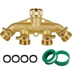 3/4 Inch 2/4-Way Brass Splitter Garden Tap Y-Type Watering Connector Distributo