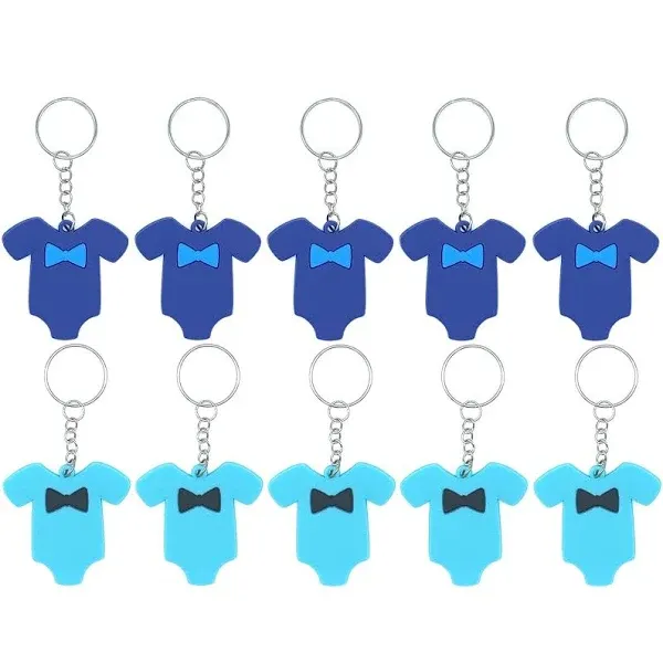 Finduat 20 Pack Baby Shower Return Gifts for Guests, Blue Jumpsuits Keychains for ...