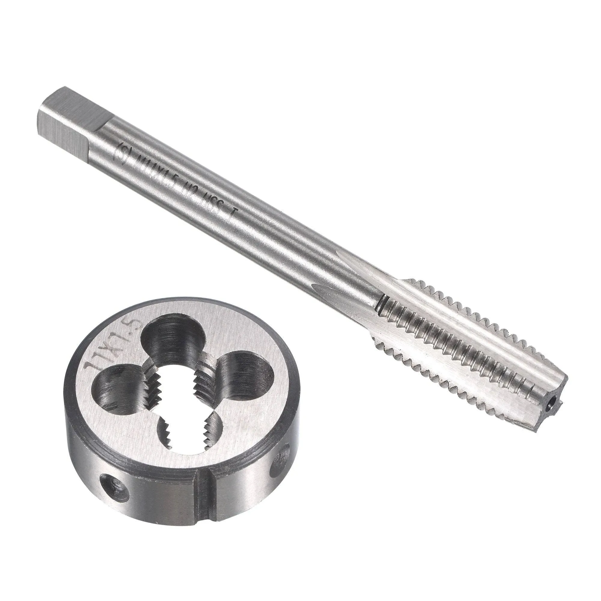 High Speed Steel 4 Flutes Machine Thread Tap and Die Set | Harfington, M11 x 1 ...