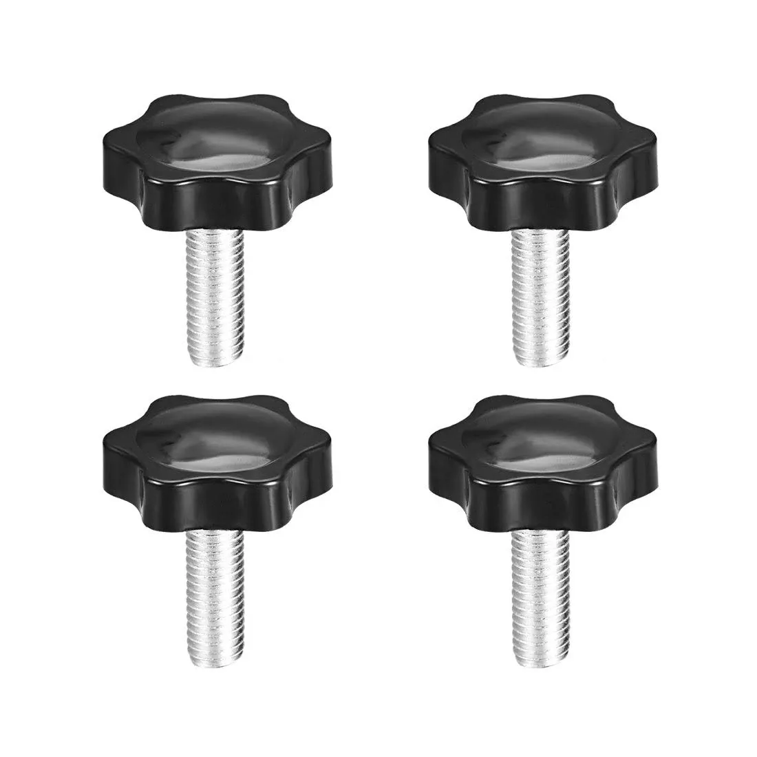 Uxcell Clamping Screw Knob Plum Hex Shaped Grips Star Knob male Thread, 4pcs | Harfington, M10*25 / 4pcs